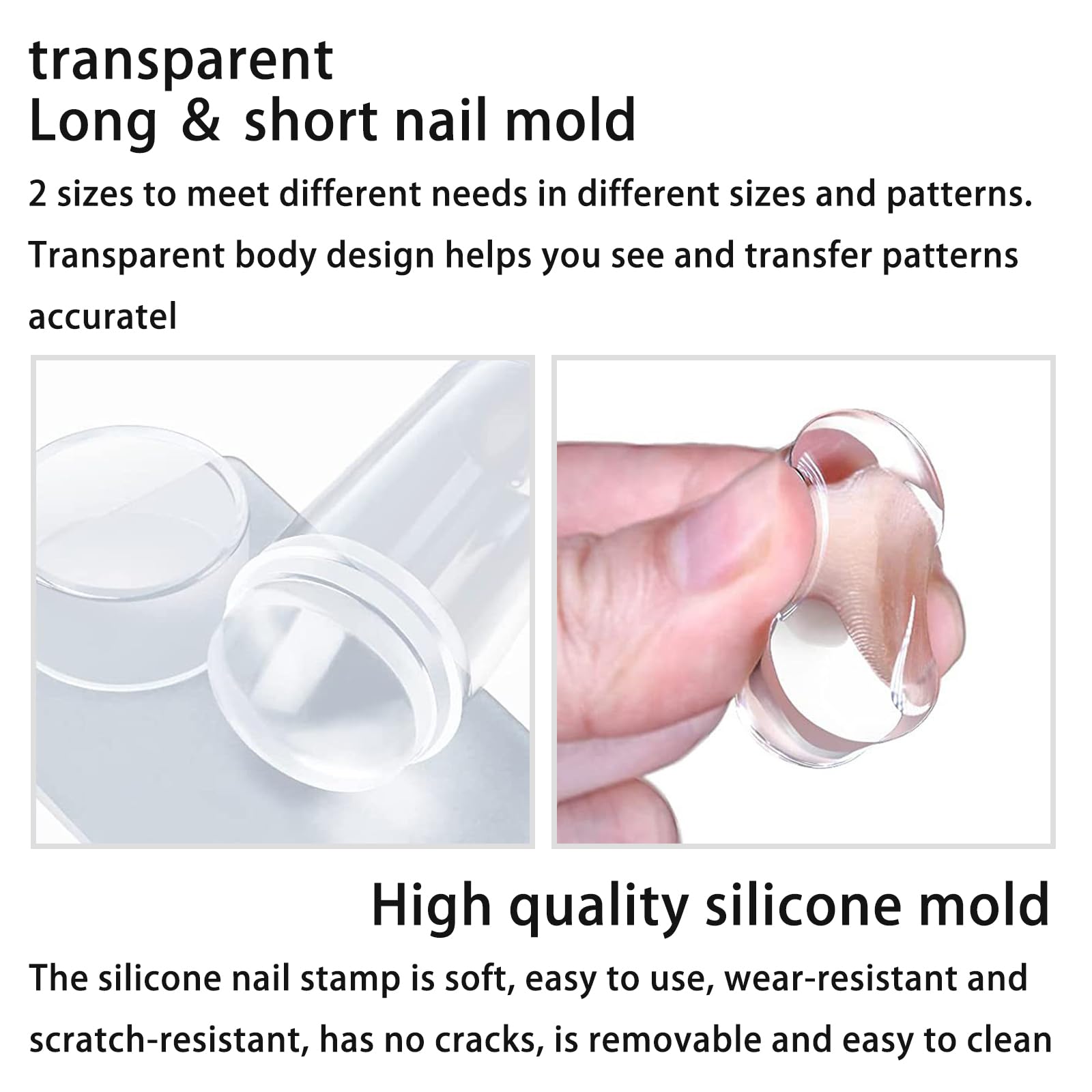 Nail Art Stamper,14 Pcs Placas Estampacion Uñas Nail Stamping Kit,Sellos De Silicona Transparente,Estampador Para Uñas Con Raspador
