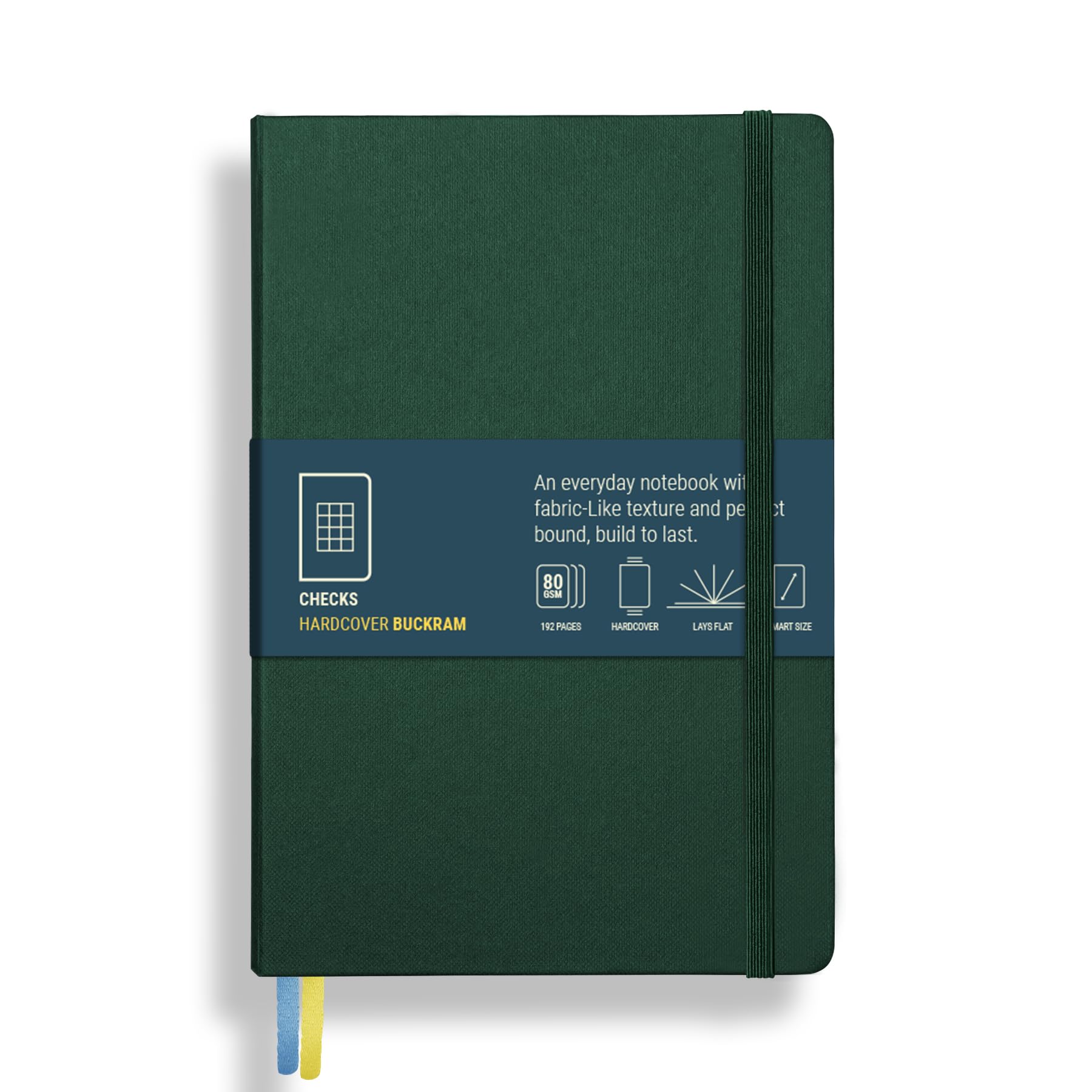 PAPERCOAL Notebook with Buckram Hard Cover - Forest - Square Grid - Smart Size (200x135 mm) - 192 Pages - 80GSM Natural Shade - Flat Lay (B0C2H7QBNB) Amazon Price History, Amazon Price Tracker