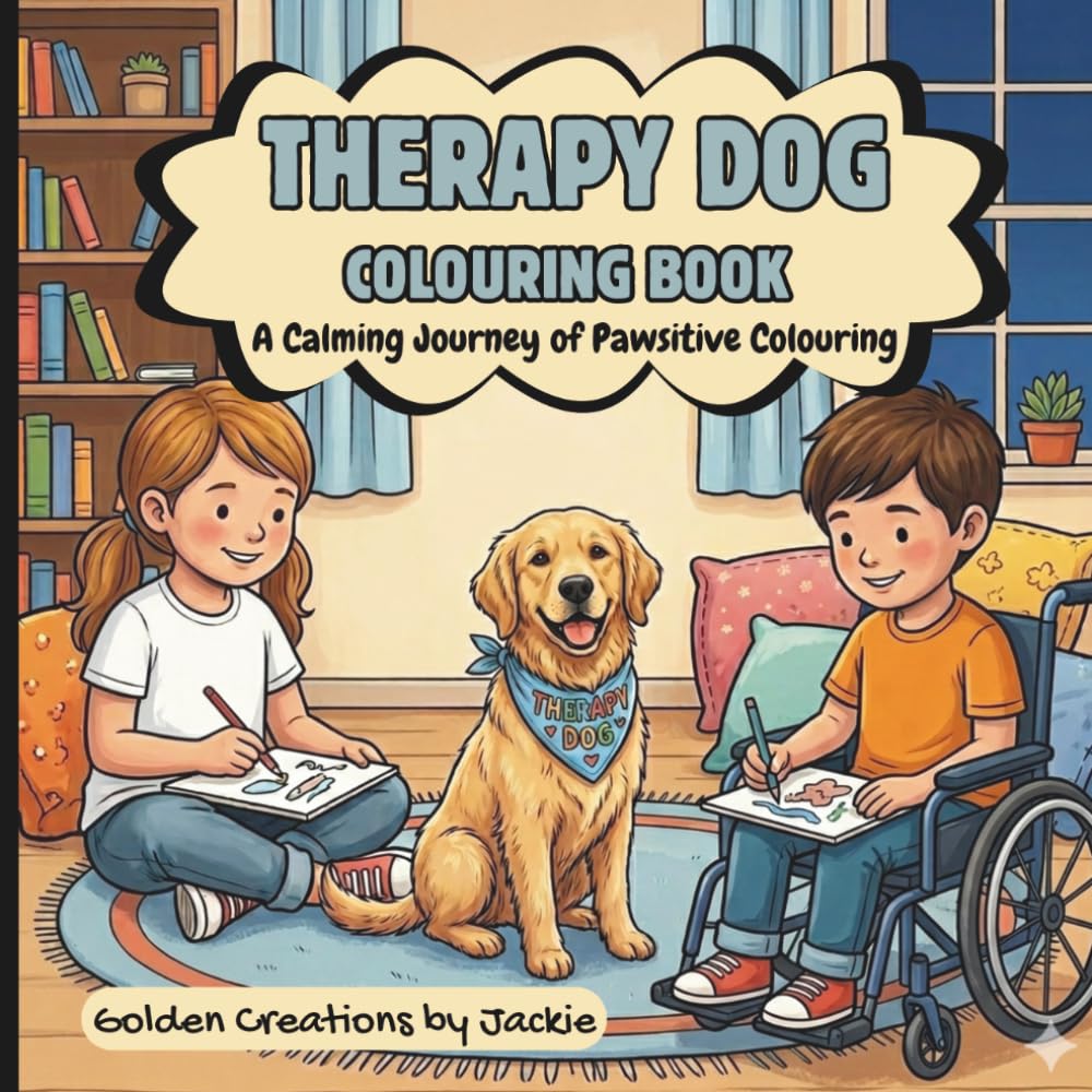THERAPY DOG COLOURING BOOK: A Calming Journey of Pawsitive Colouring