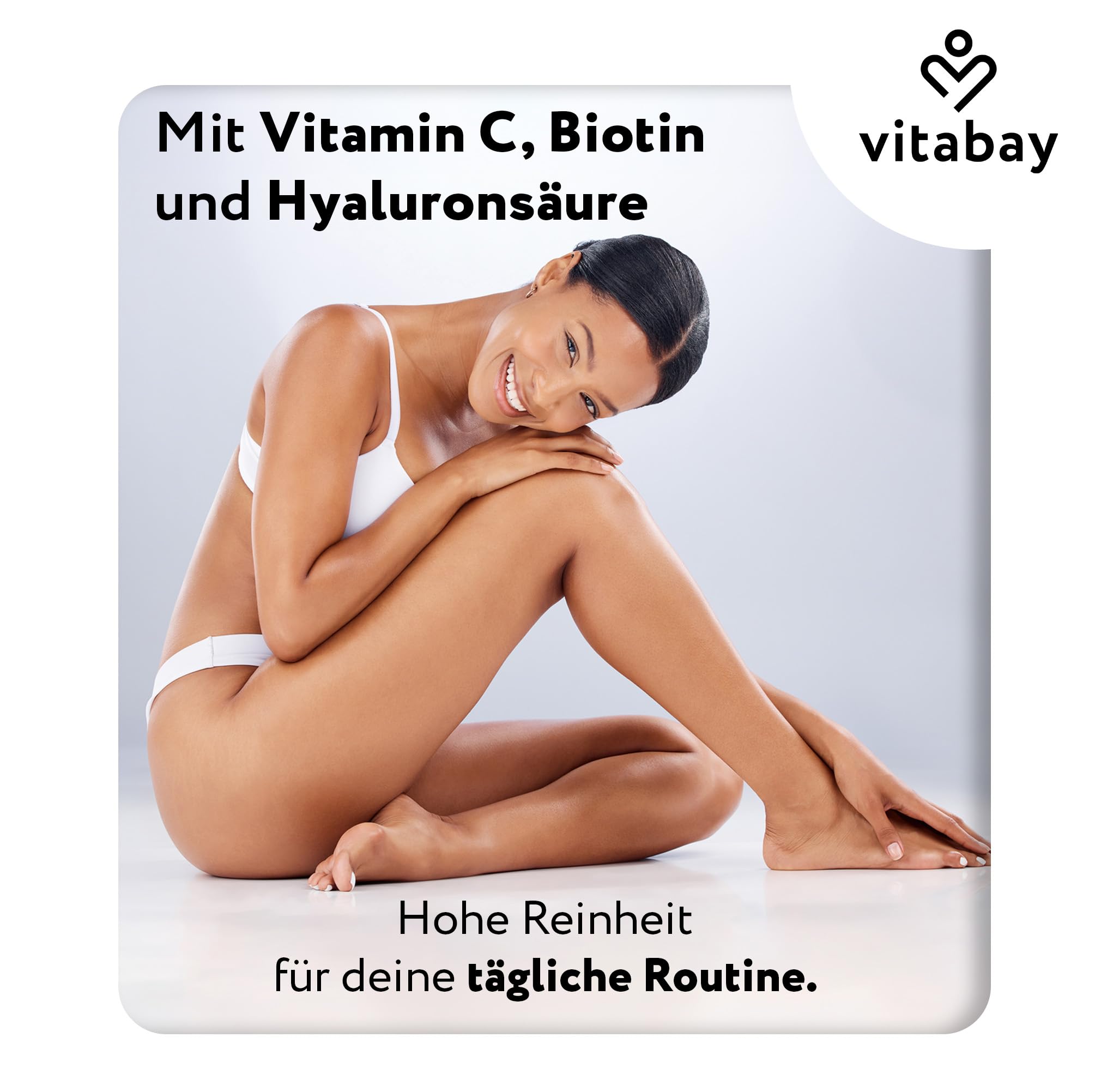 Vitabay Kollagen Pulver Komplex 2x1 kg Hochdosiert – Biotin & Hyaluronsäure | Bioaktive Collagen Hydrolysat Peptide Typ 1, 2, 3, 5, 10 – mit Vitamin C – Reine Qualität – Laborgeprüft & Geschmacksneutral