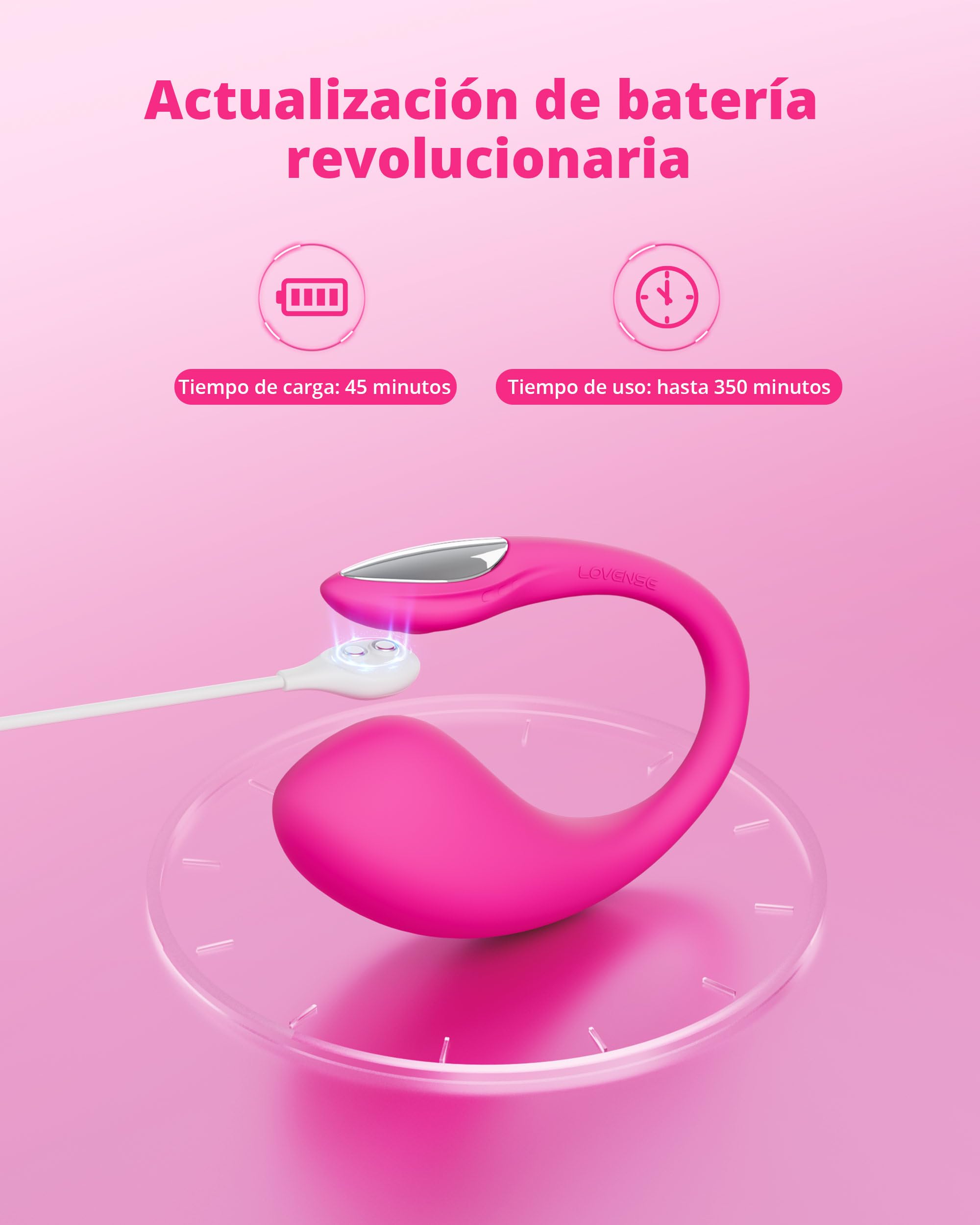 LOVENSE Lush 4 Vibradorador Mujer con App, Estimulador de Punto G Femenino | Vibrador con Mando a Distancia, Juguetes Eróticos para Mujer Sexuales con LED, Silicona IPX7