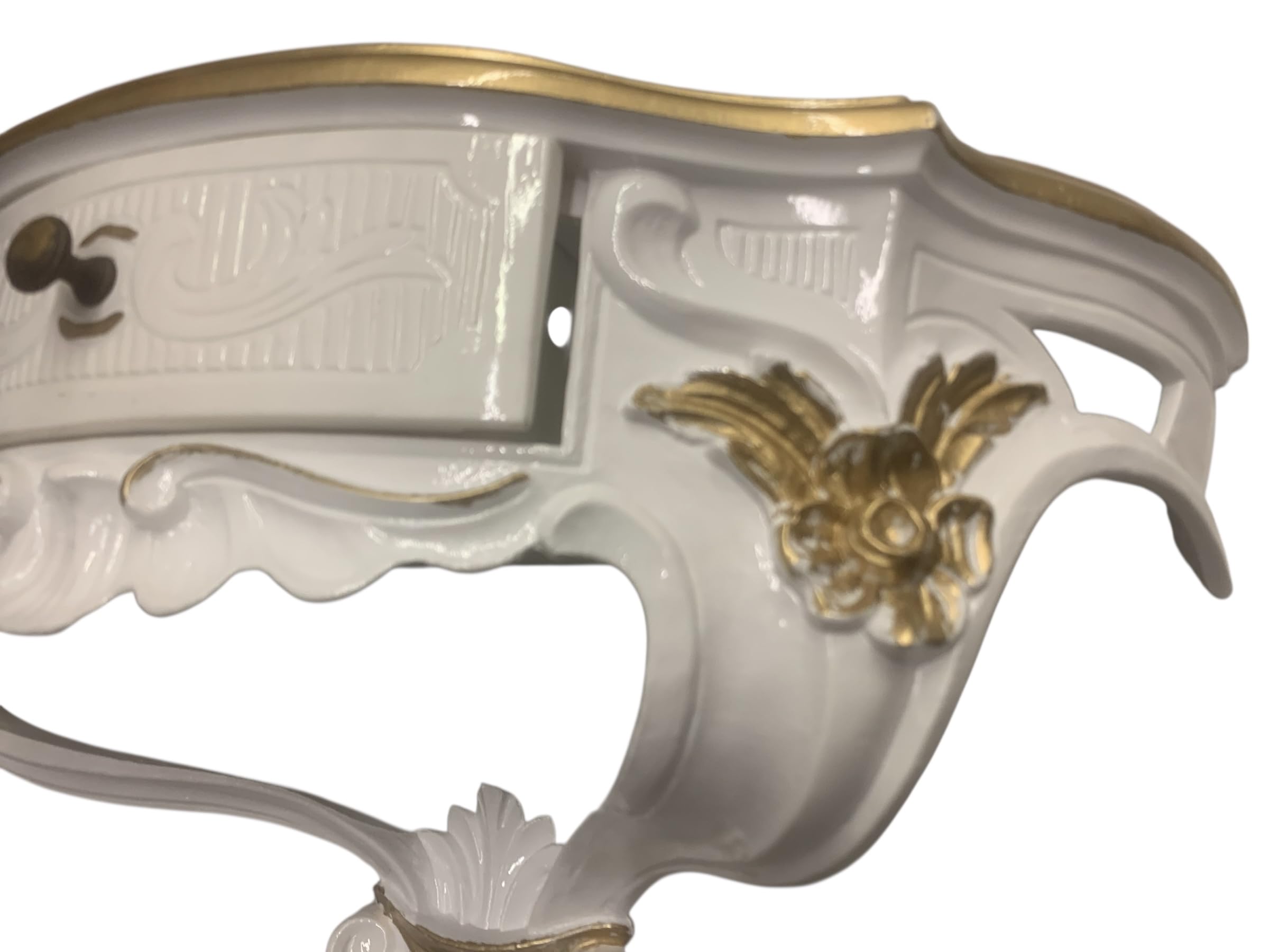 Console murale avec tiroir blanc - Étagères murales dorées - Étagère à fleurs - Or ivoire - Console miroir - Étagère suspendue - Style antique - Console baroque