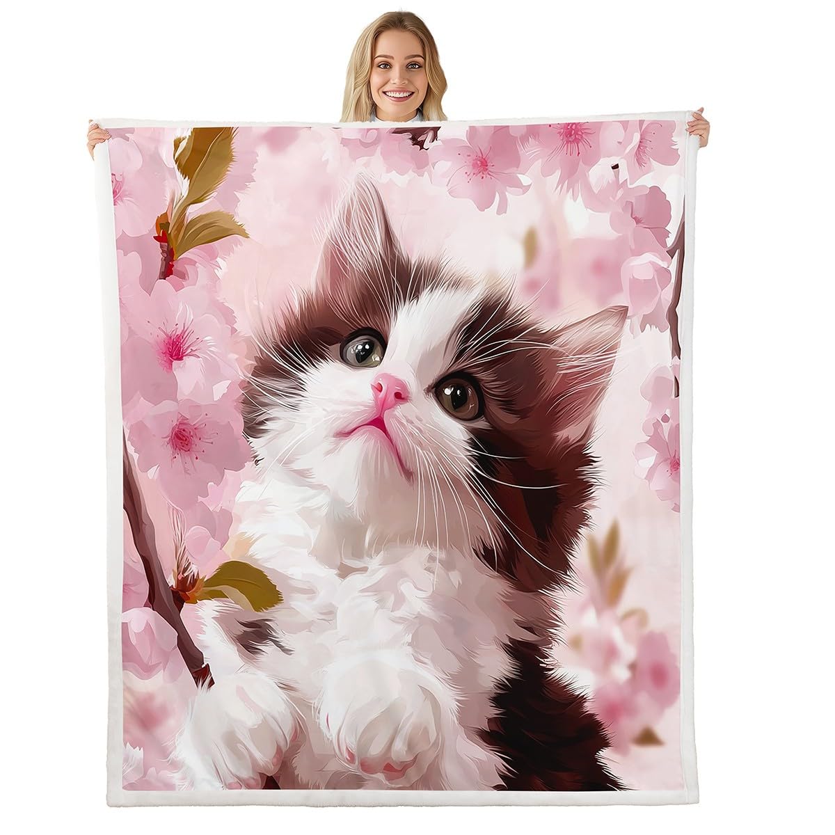 Couverture Douce Feelyou Cat Print Fleece Blanket - 50x60 Inch