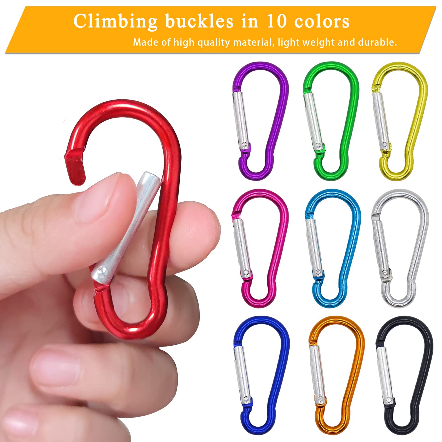 AIRUEEK Lot De 6 Mousquetons De Verrouillage En Alm Avec