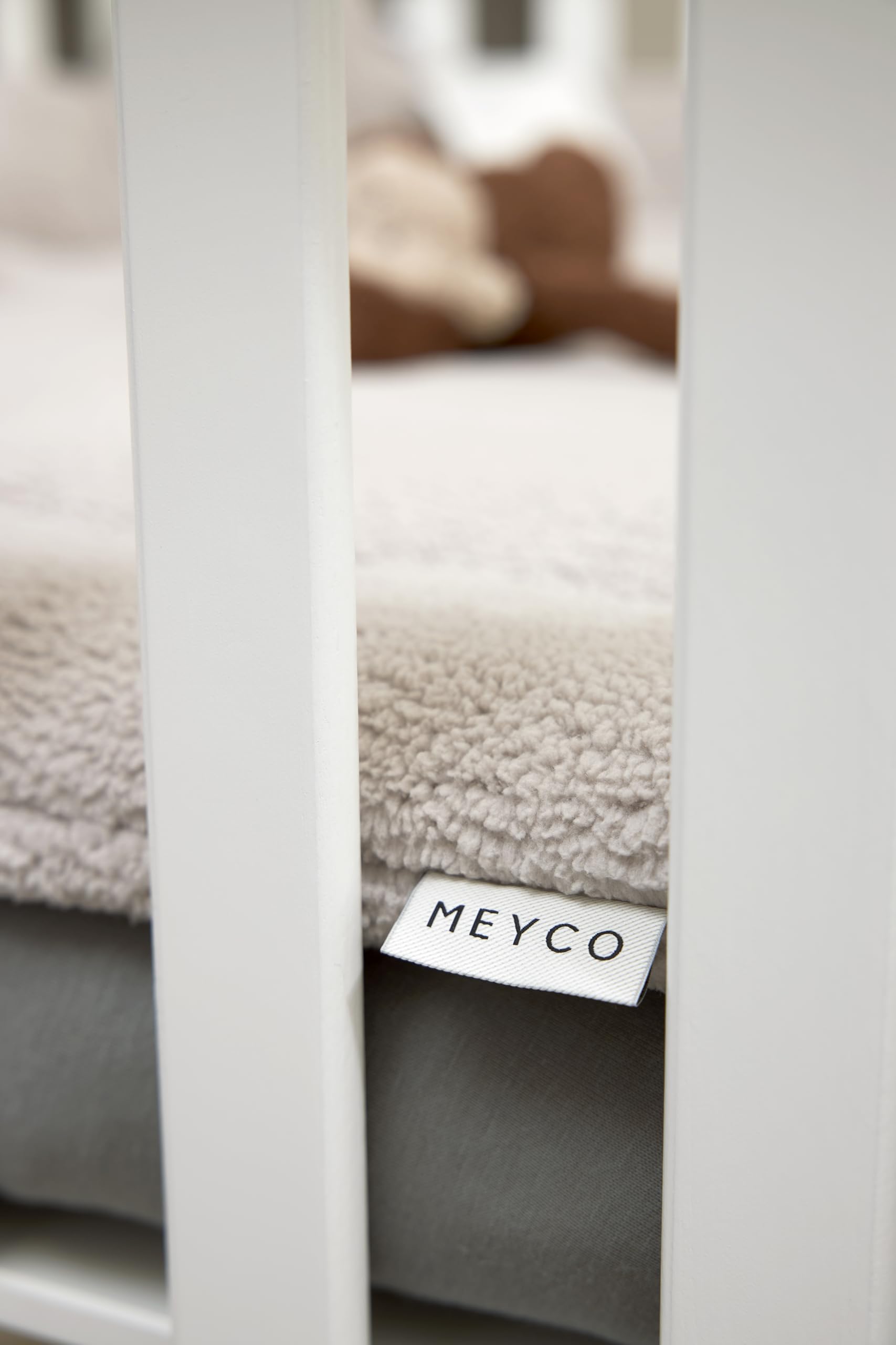 Meyco Laufgittereinlage Teddy, Baby Laufstall Einlage (Krabbelmatte für Babys, Spielmatte für Laufstall, besonders weich, 80 x 100 cm), Greige