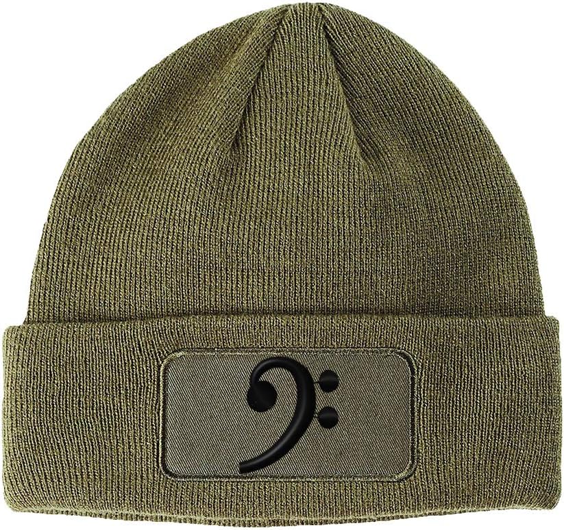 Custom Patch Beanie Black Bass Clef Embroidery Skull Cap Hats for Men & Women