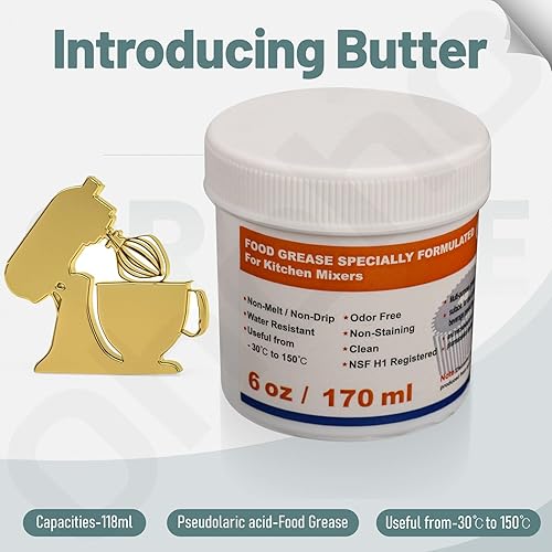 Miniatura 3 de Ohoho - Grasa de grado alimenticio de 6 onzas, compatible con batidora de soporte de cocina, con junta y cuchara, fácil de usar