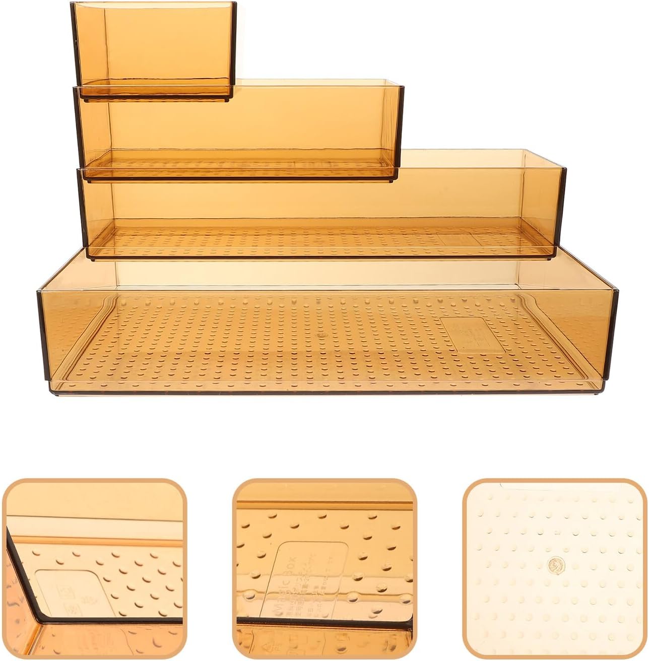 Multi-function Cutlery Storage Box and Kitchen Utensil Organizer, Divided Drawer Container 30x40cm Light Gold Color, Household Flatware Case for Drawer Organization