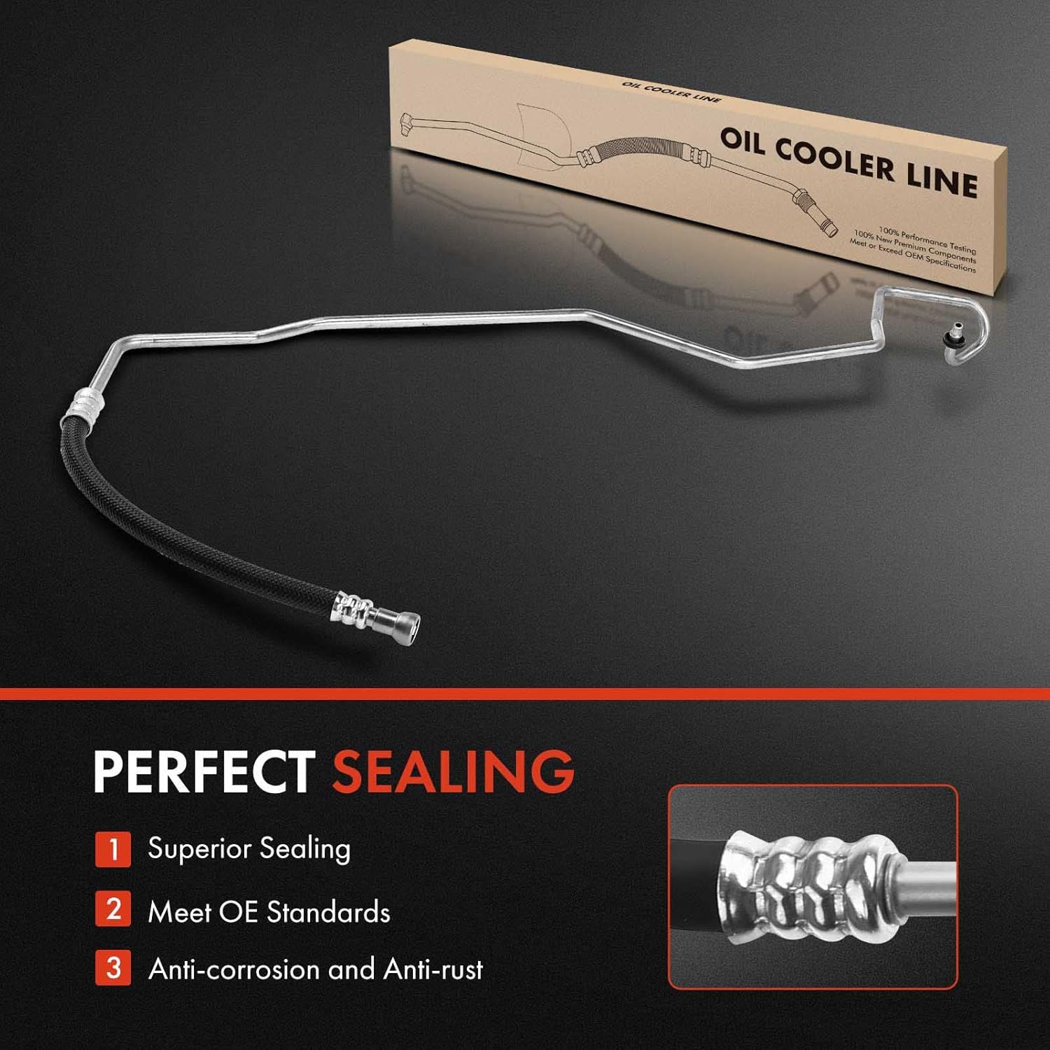 A-Premium Automatic Transmission Oil Cooler Line Hose Assembly Compatible with Dodge Durango 2005-2009 Chrysler Aspen 2007-2009