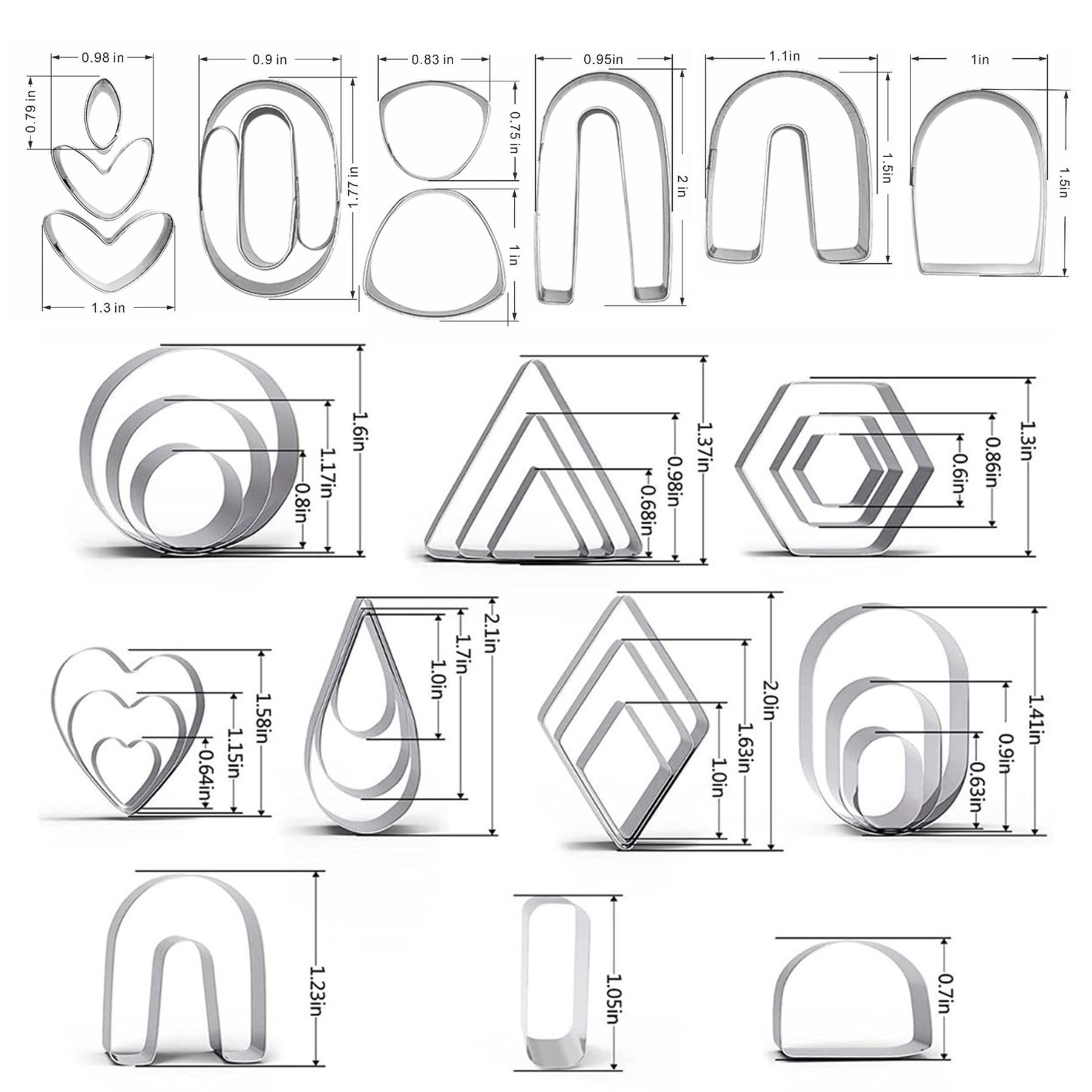 Lot de 227 Emporte-Pièces en Argile Polymère pour Boucles D'oreilles, 36 Formes Cutters D'argile Polymère avec Cartes pour Fabrication de Bijoux en Argile Polymère
