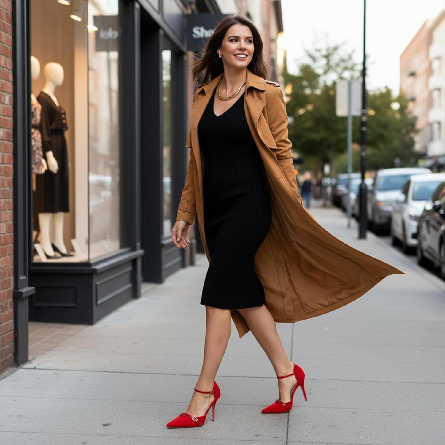 rsxses Closed Pointed Toe Heels for Women Ankle Strap Pumps 3.54 in Stilettos Sexy Party Wedding Dress Shoes - Image 2