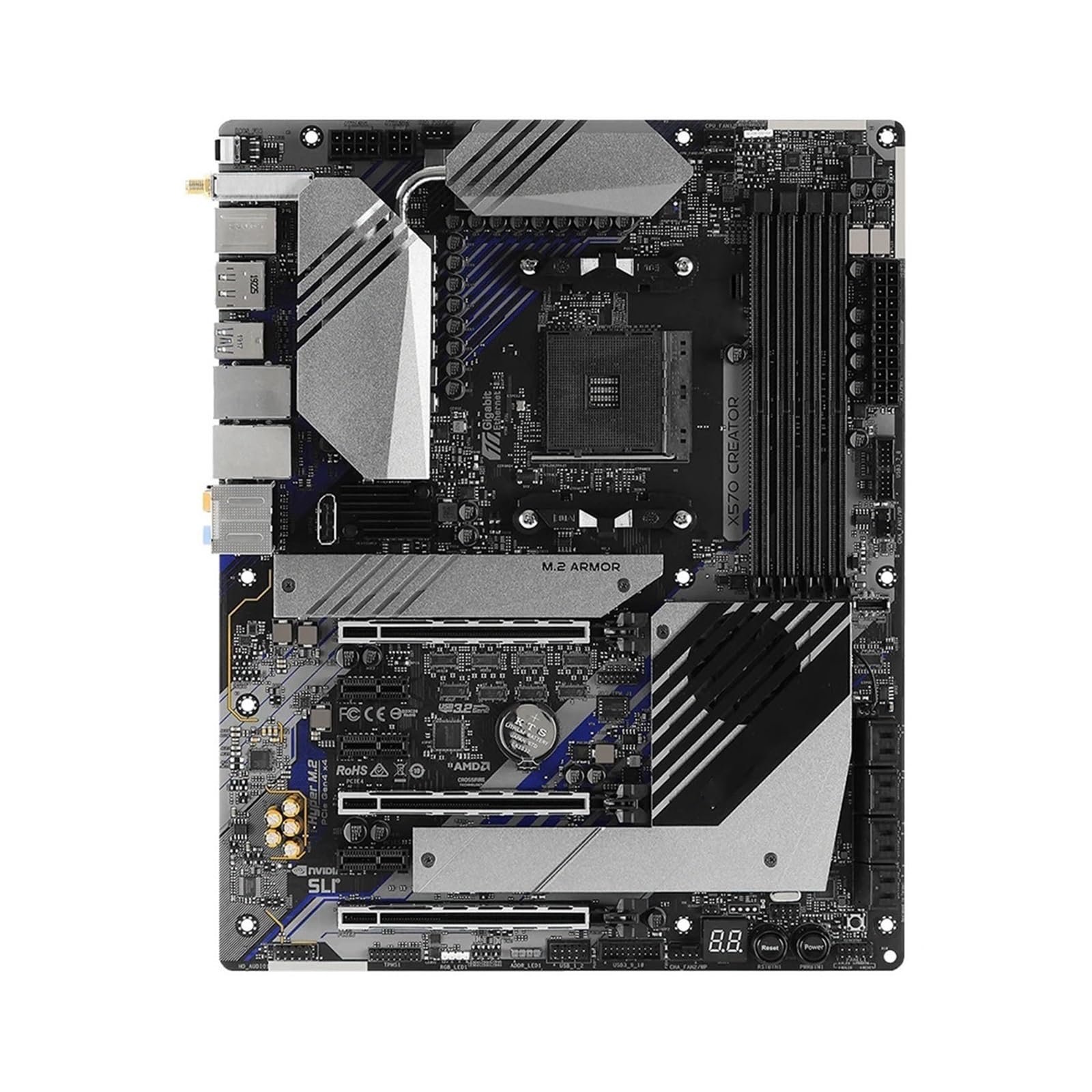 Carte Mere Carte mère Fit for ASRock X570 Creator Compatible avec processeurs 5600G, 5600X, 5700X3D, 5800X3D, 5950X, DDR4 4666 MHz, M.2, HDMI, ATX, AM4