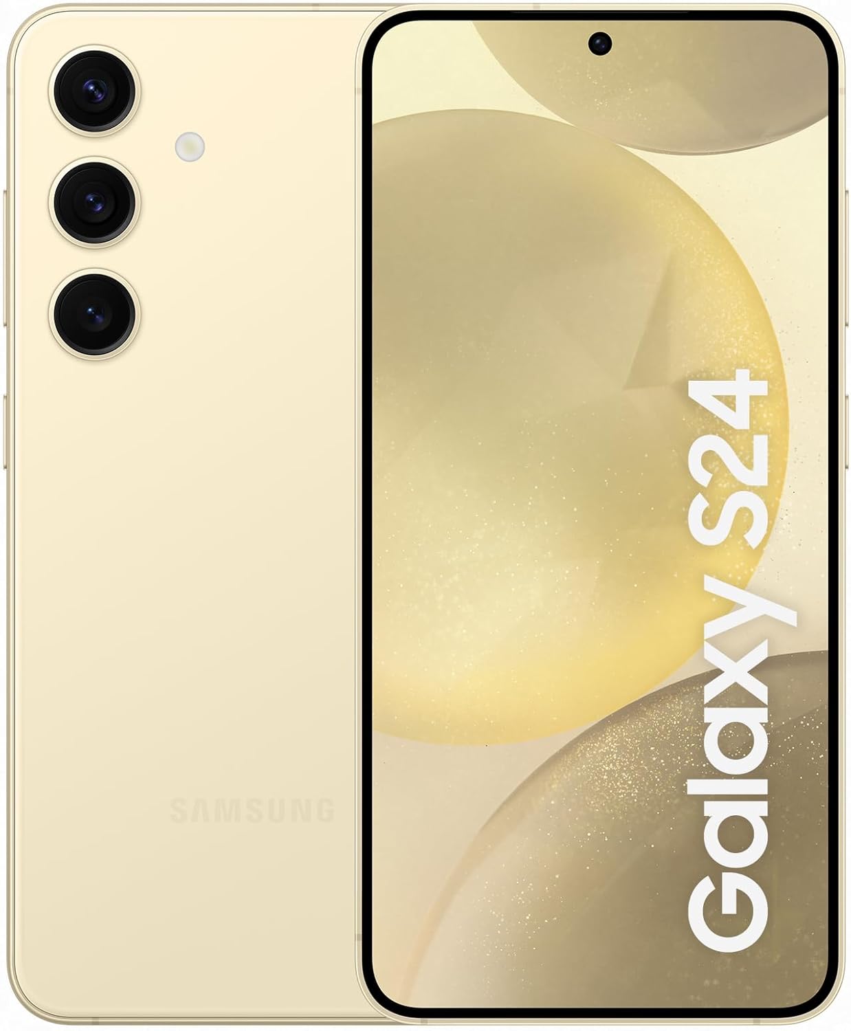 Samsung Galaxy S24, AI Android Smartphone, 8GB RAM, 128GB Storage, 50MP Camera, Long Battery Life, Amber Yellow, 3 Year Manufacturer Extended Warranty (UK Version)