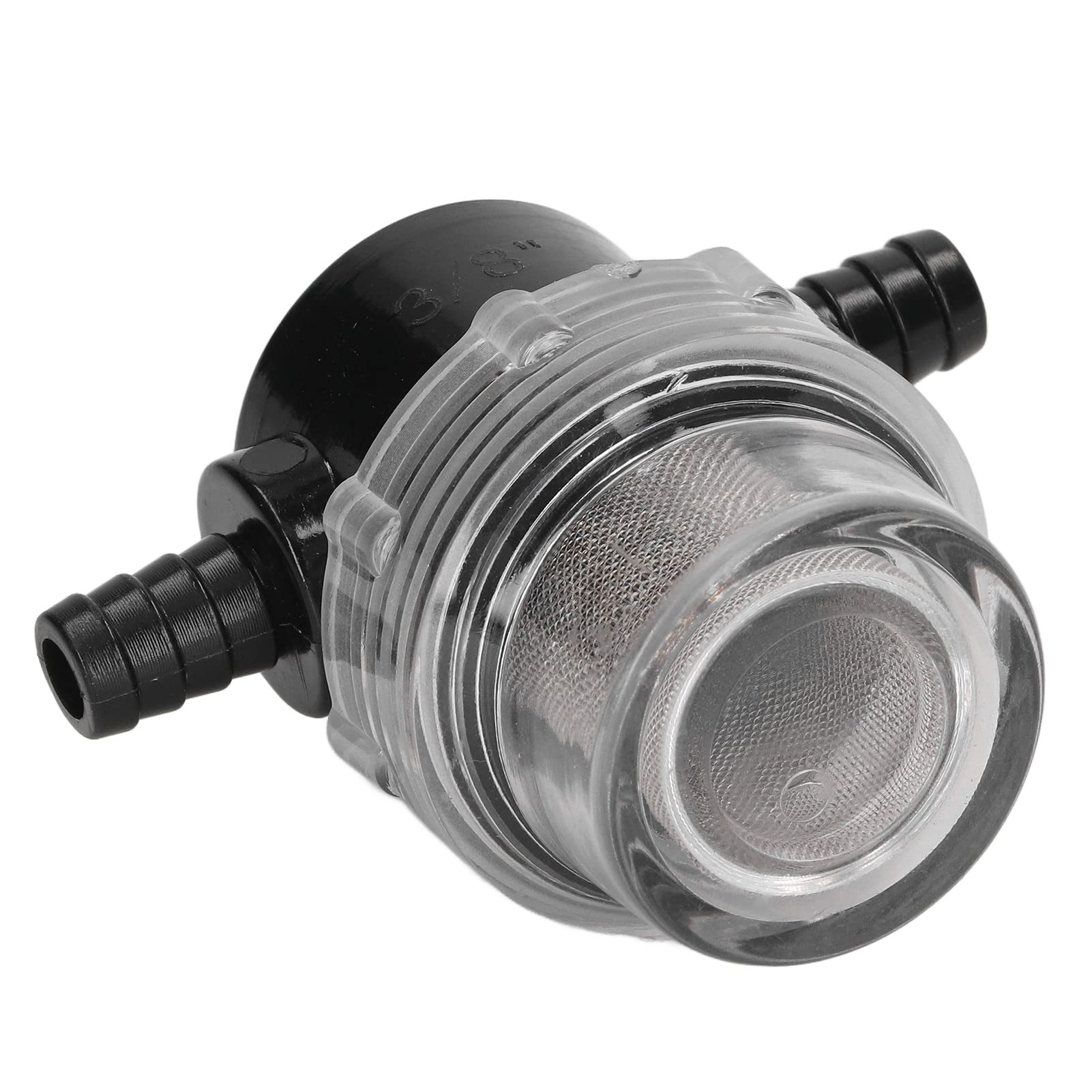 Septpenta Filtre de Pompe à Eau, avec Tamis Filtrant en Acier Inoxydable 50 Mailles, Connecteurs Barbelés Compatibles avec Les Tuyaux 3/8" et 1/2", Crépine Torsadée 1/2" pour Pompes DC 12 V 80 PSI