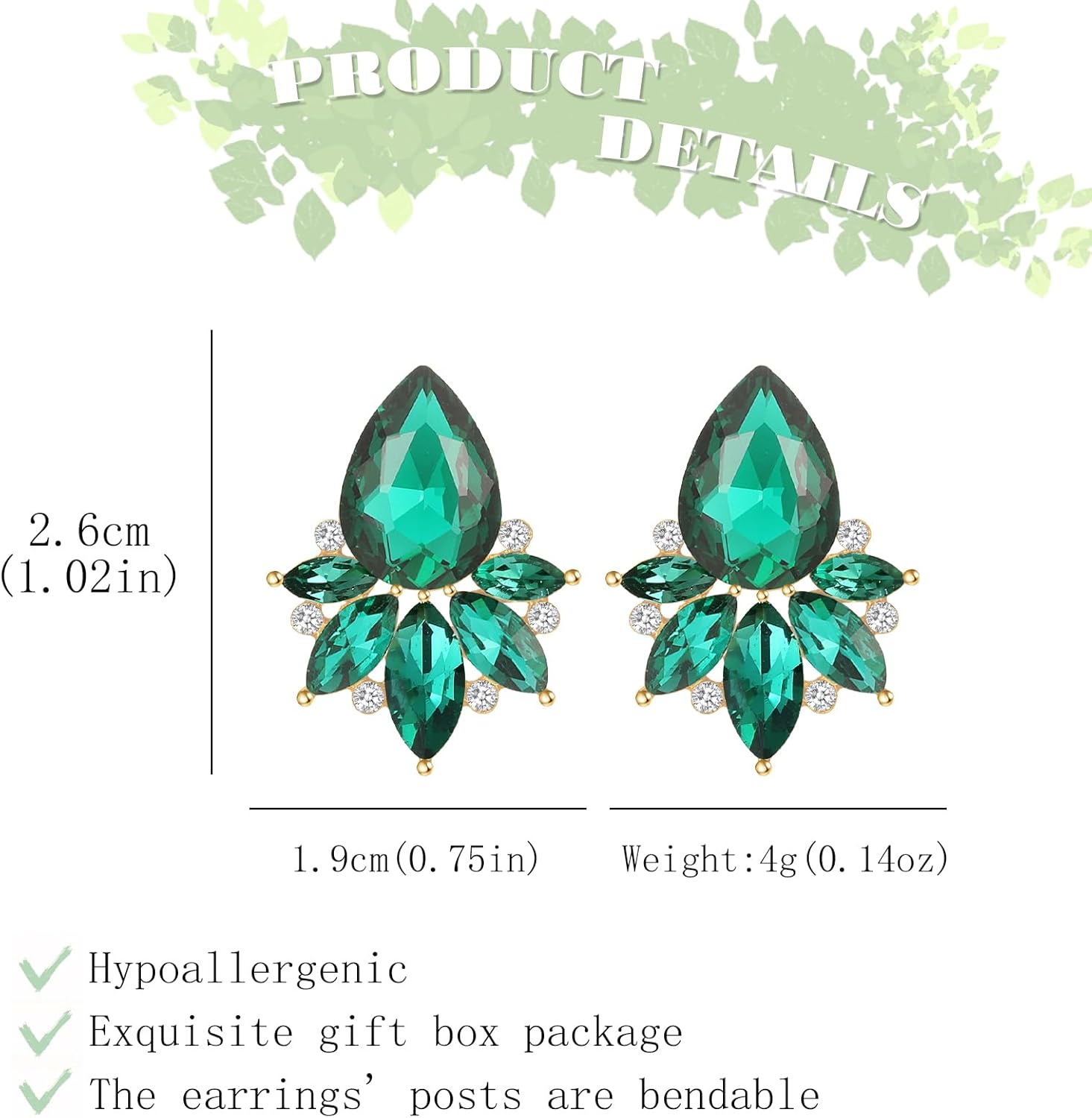 ATIMIGO Vintage Rhinestone Drop Earrings Elegant Crystal Cluster Art Deco Hypoallergenic Wedding Bridal Earrings for Women Brids Bridsmaids Prom Formal - Image 6