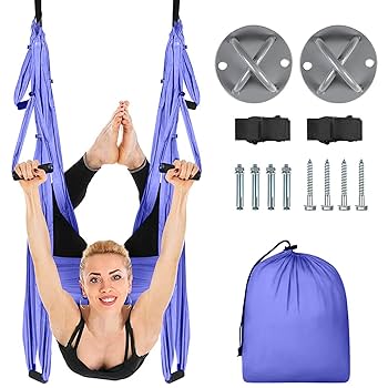 空中ヨガセット Amazon.co.jp: Aerial Yoga Swing Set with Ceiling Hooks 天井