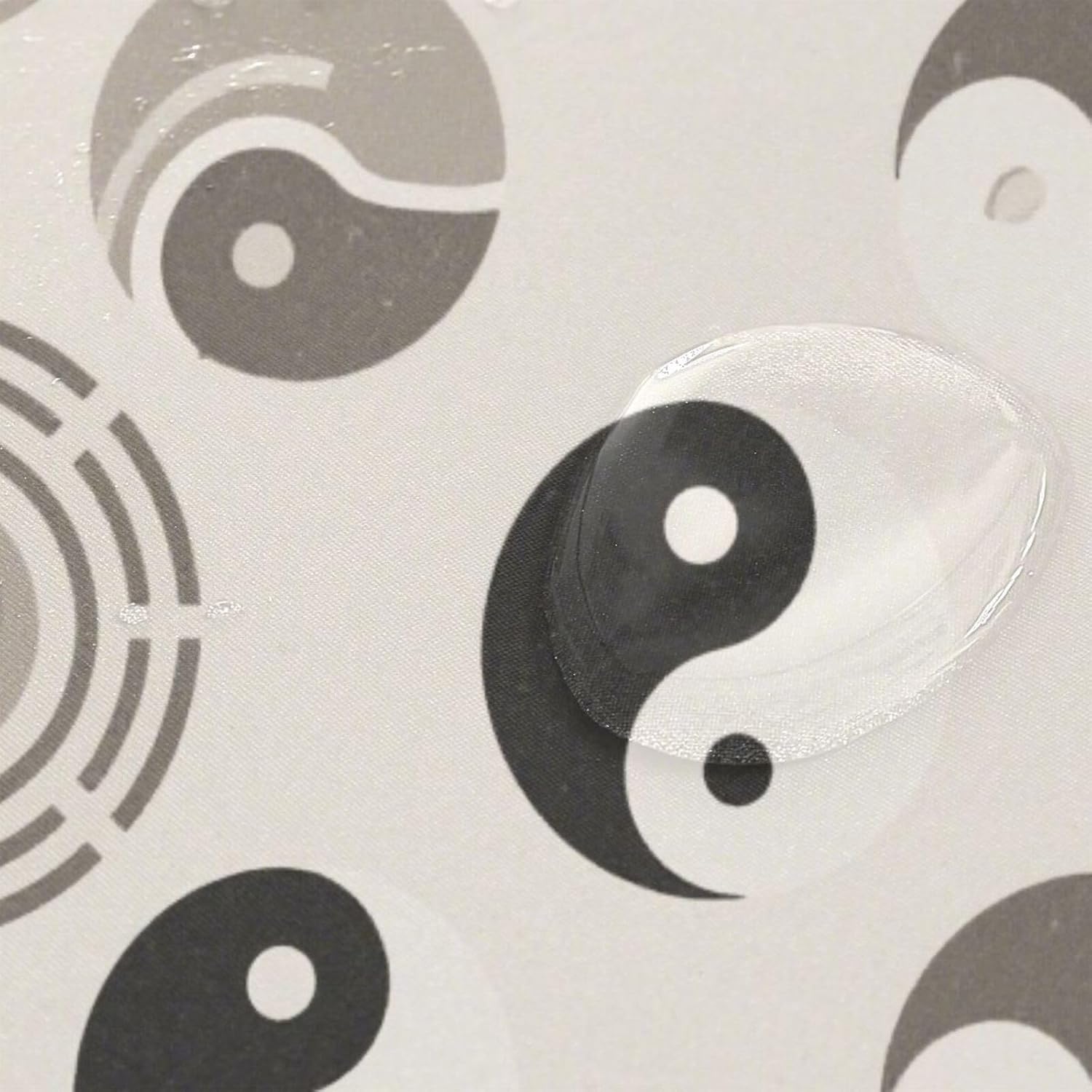 66x72 Inch Shower Water Proof Shower Curtain Set with Hook Yingyang Seamless Polyester Machine Washable Tub Shower Curtain Liner for Home Bath