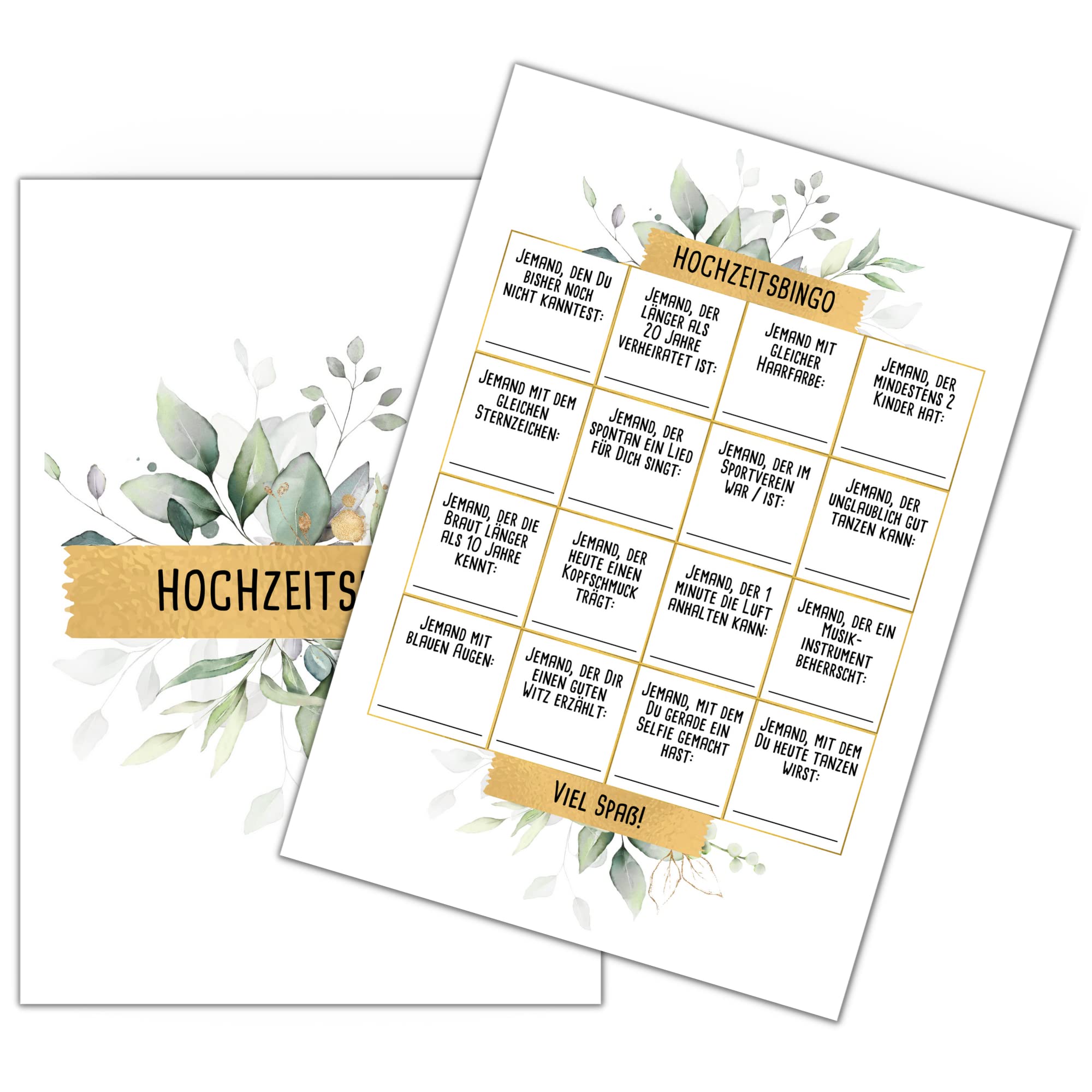 Giochi Per Matrimonio: 25 Biglietti Bingo "Trova L'Ospite" - Rompighiaccio Per Festa Di Nozze