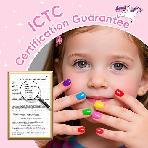 Miniatura 2 de Juego de Esmalte de Uñas de Secado Rápido para Niños, Esmalte de Uñas No Tóxico para Niños Pequeños, Esmalte para Uñas de las Manos Despegable a