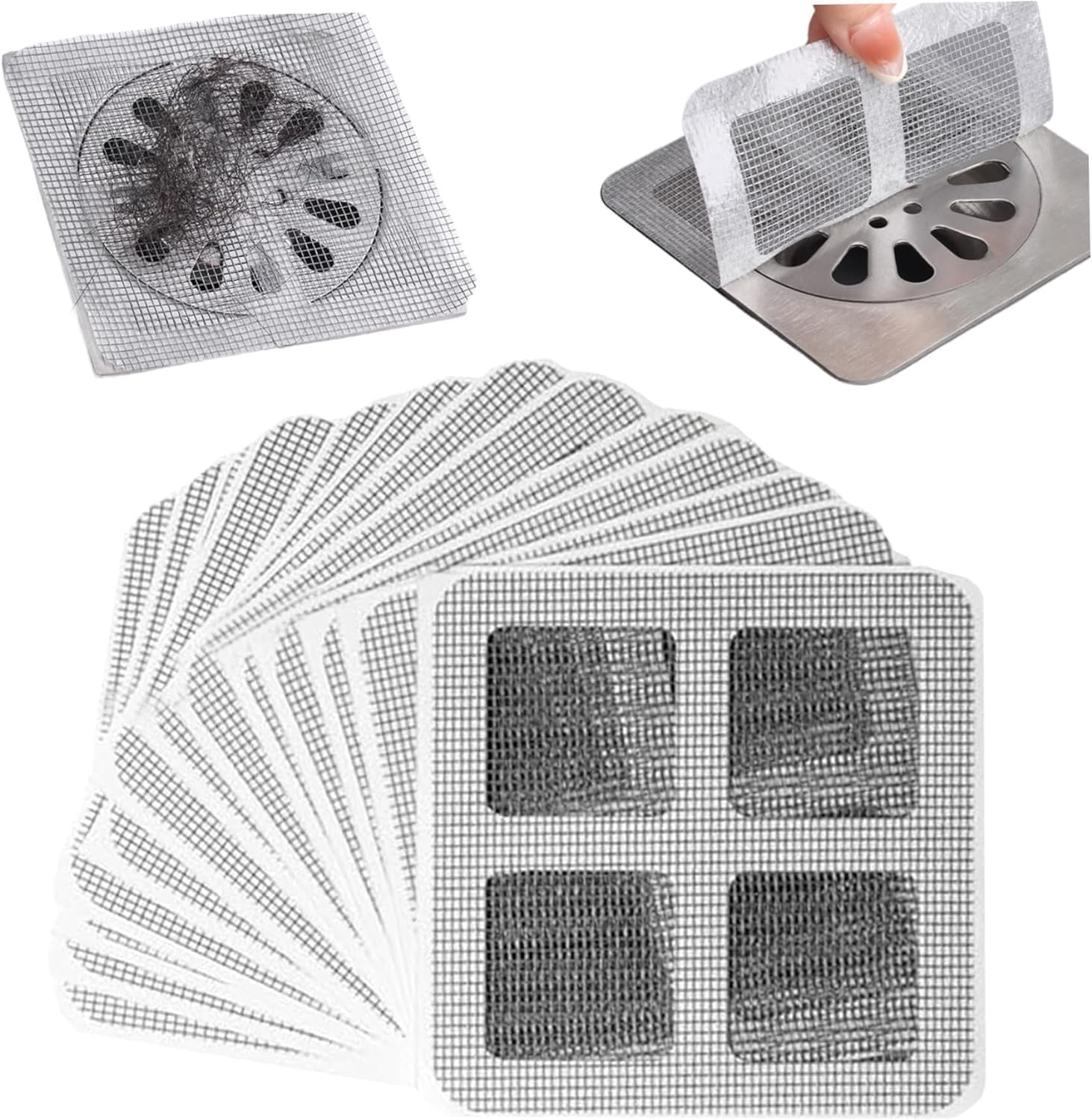 5pc Disposable Hair Drain Stickers, Drain Sticker Disposable Floor Drain Filter Stickers Hair Catcher, Hair Drain Sticker for Bathroom, Laundry, Bathtub, Kitchen, Sink-image-16