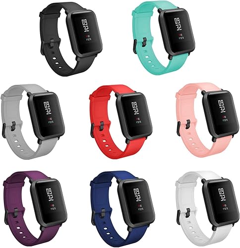 TECKMICO 8 correas de repuesto para Amazfit Bip SmartWatch reloj de liberación rápida de 0787in correas de silicona suave para Amazfit Bip Band disponible en Yaxa Colombia