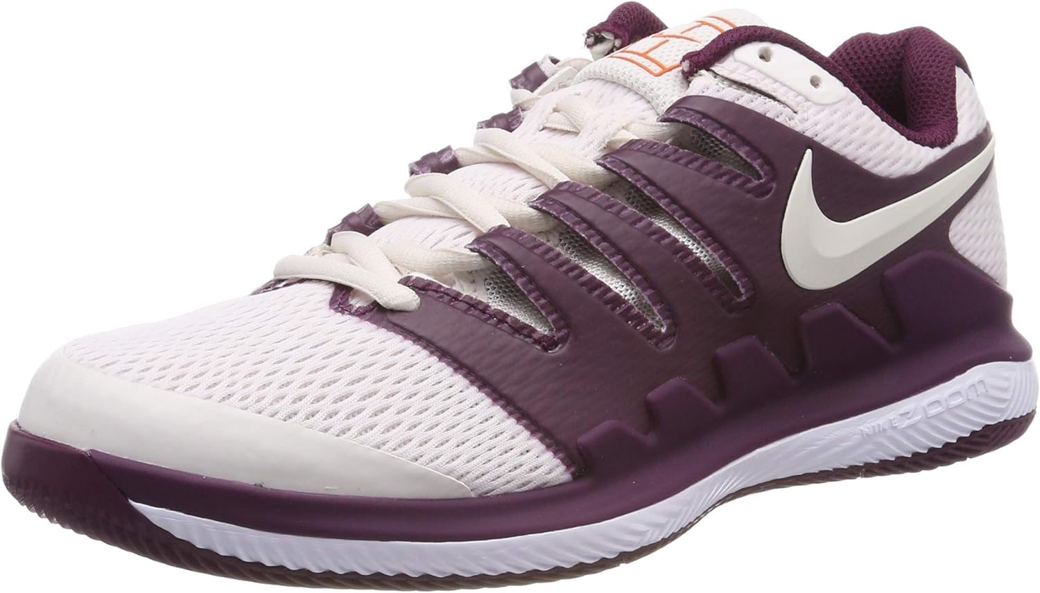 Nike Women's Air Zoom Vapor X Tennis Shoes 9 UK Multicoloured Burgundy Phantom White Orange Blaze 601