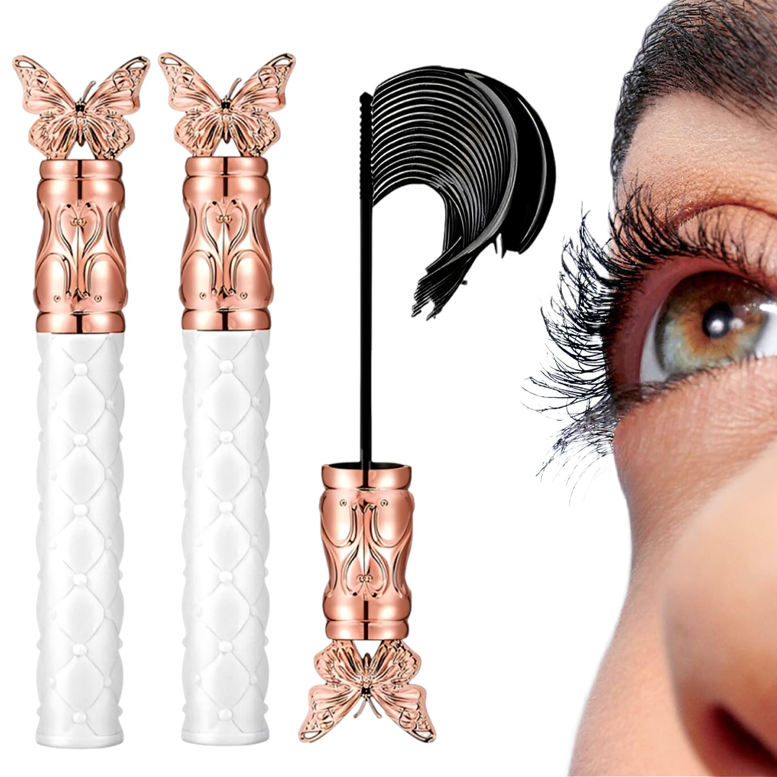 Overrich Wimpernserum & Mascara Set – Wasserfeste Tusche Für Volumen Und Definition (2 Stück)