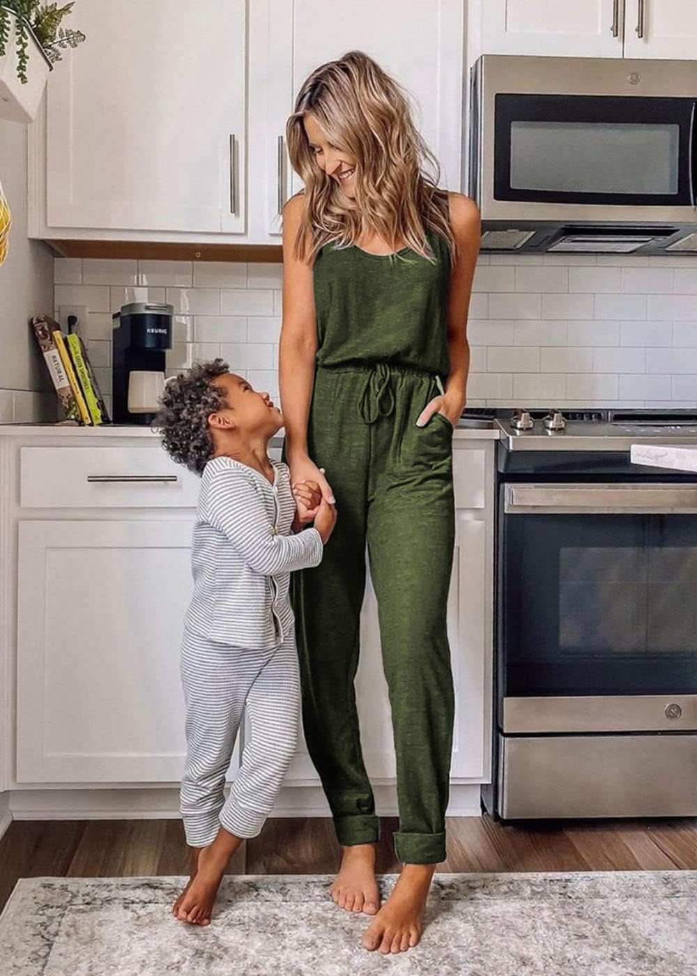 PRETTYGARDEN Womens Jumpsuit Casual Summer Romper 2026 Sleeveless Tank Lounge Cruise Airport Outfits Vacation Spring Clothes - Image 3