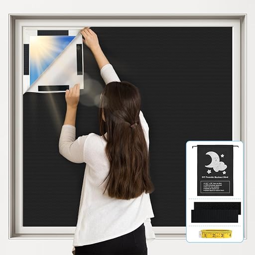 Vanten Upgraded Blackout Curtains, 157"x57" Blackout Shades,100% Blackout Window Shades with Strong Hook &, Loop Tapes, Temporary Blinds for Baby Nursery, Bedroom, Travel, Cars