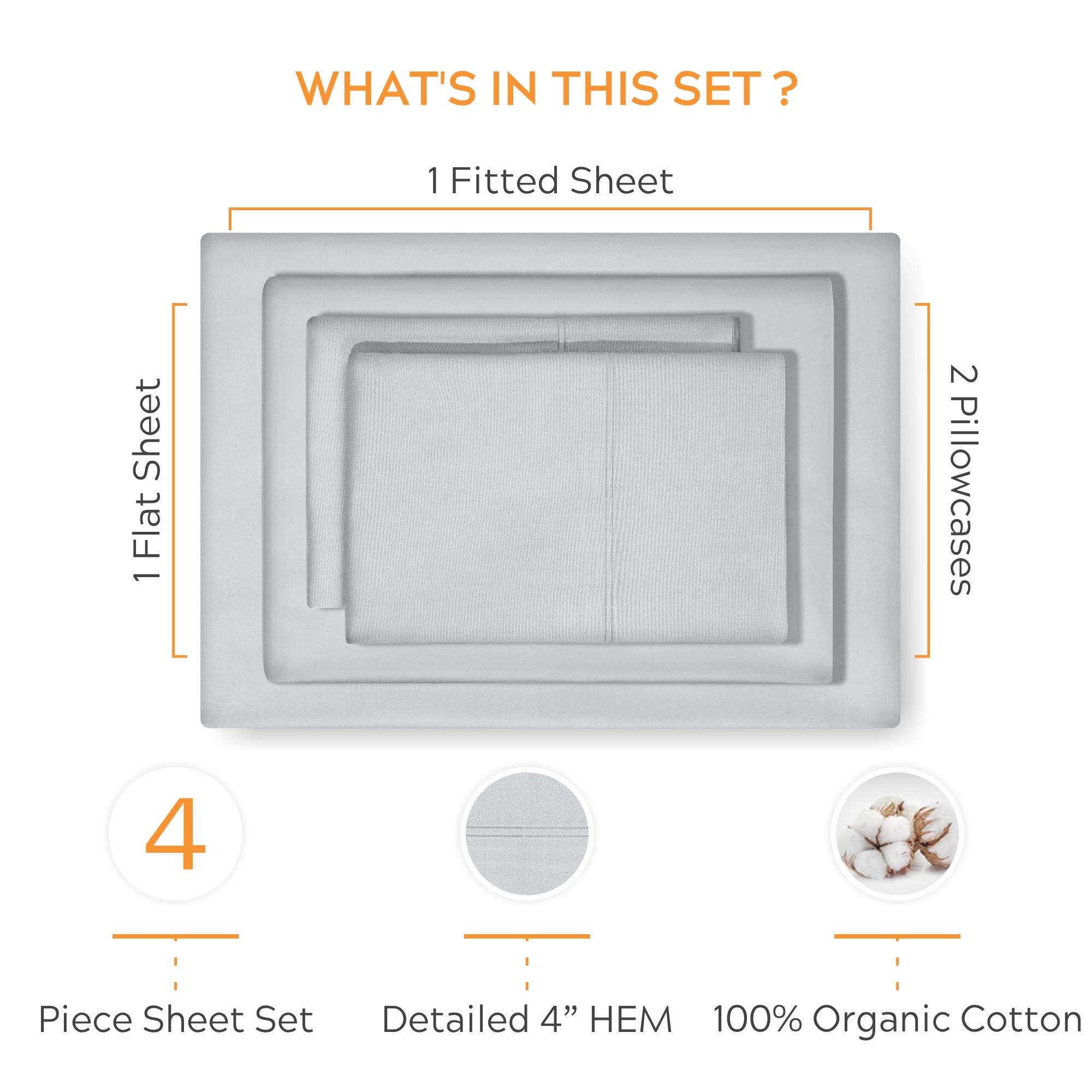 100 Organic Cotton Bed Sheets Crisp and Cooling Percale Weave