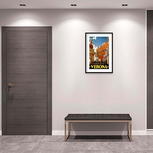 Miniatura 4 de Amanti Art Studio - Arte de pared enmarcado en madera See Verona por Studio de 23 pulgadas de ancho x 33 pulgadas de alto, marco negro esvelte Noir,