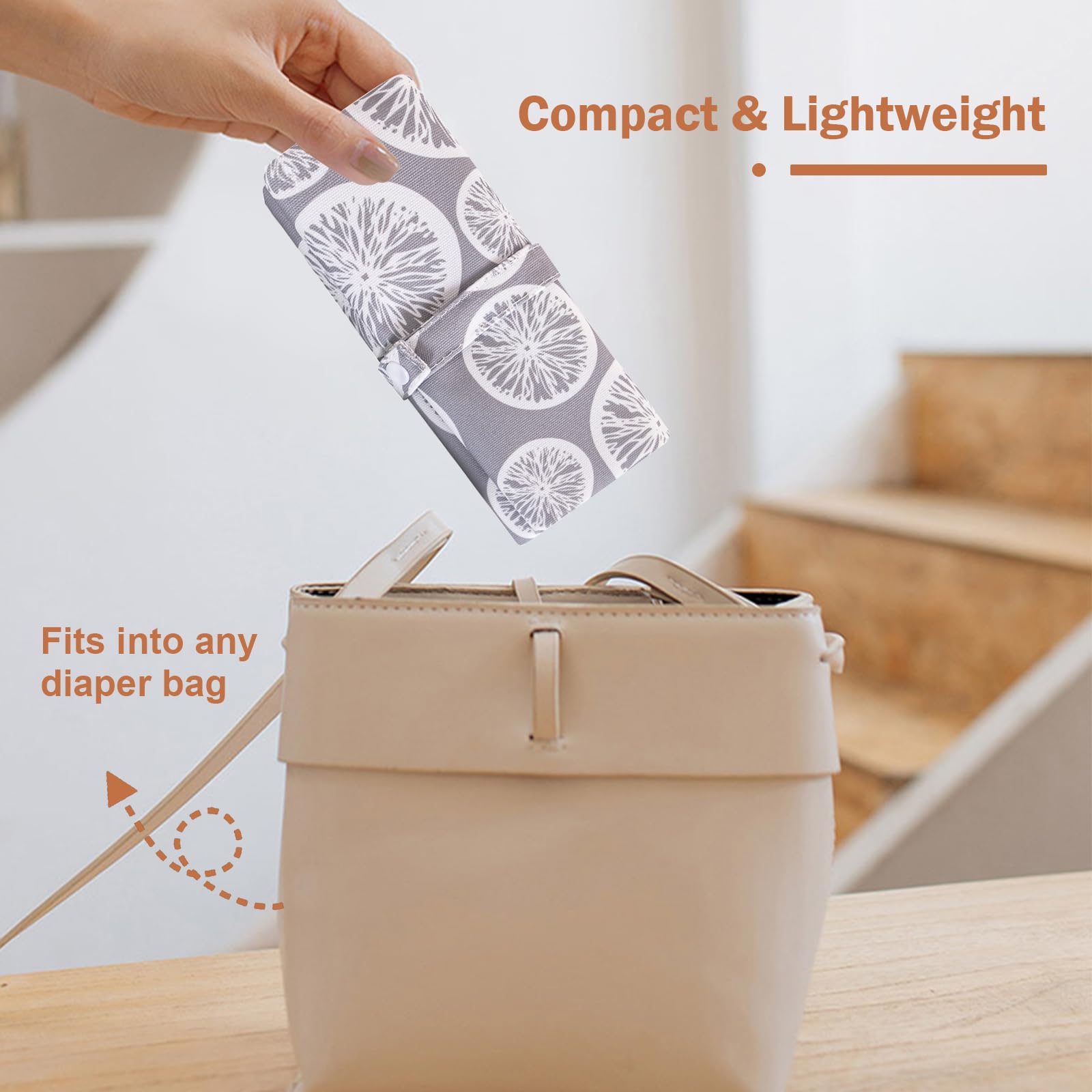 Cambiador plegable para bebé, paquete de 2, almohadilla para cambiar pañales, impermeable, para viajes, orinal, kit de cambio de bebé para el hogar, viajes al aire libre (gris + azul)