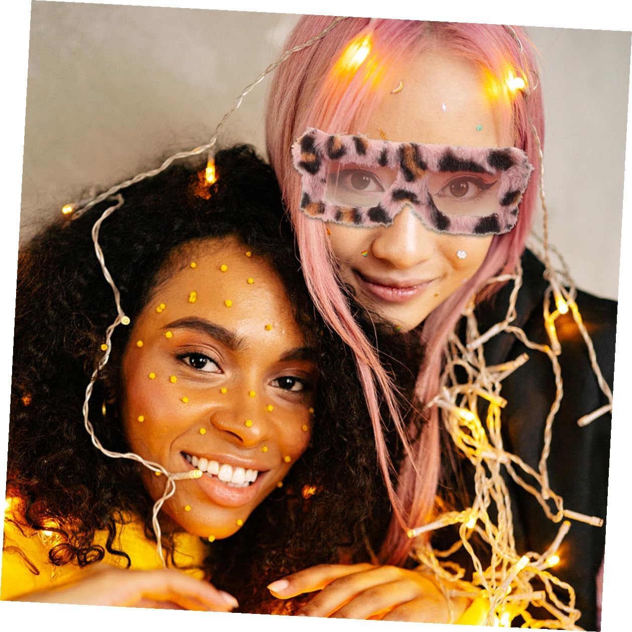 2pcs Plush Fuzzy Cat Eye Sunglasses Party Eyewear for Women and Men Leopard Print Soft Masquerade Glasses Novelty Stylish Playful Accessories