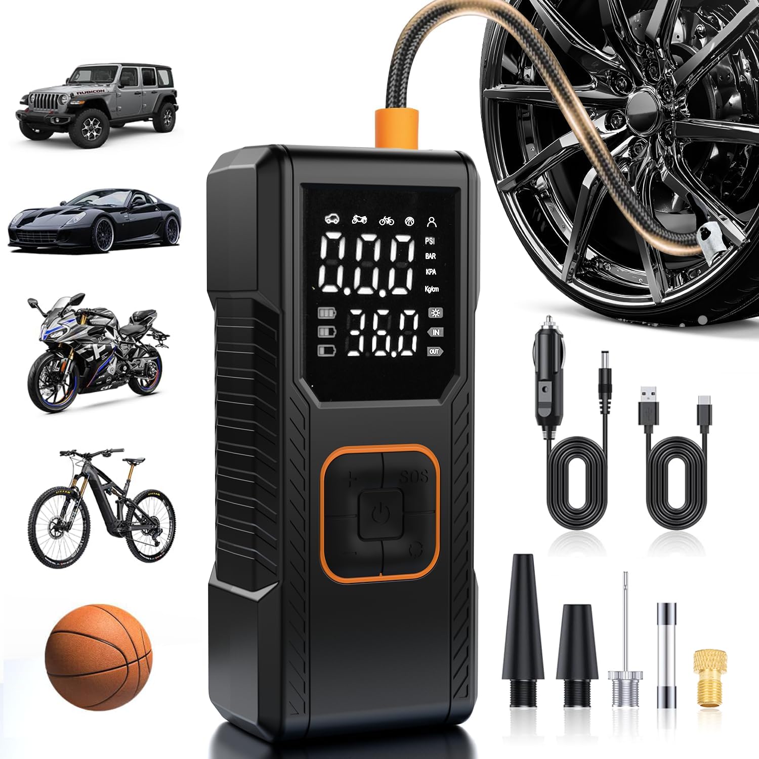 Portable Tire Inflator - Fast & Cordless Air Pump -8 Portable Tire Inflator - Fast & Cordless Air Pump -8