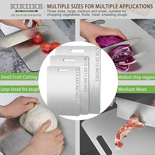 Miniatura 5 de Tabla de cortar de titanio 2025 Nueva actualización 100% Tablas de Cortar de Titanio Puro para Cocina - Tabla de cortar de doble cara de grado