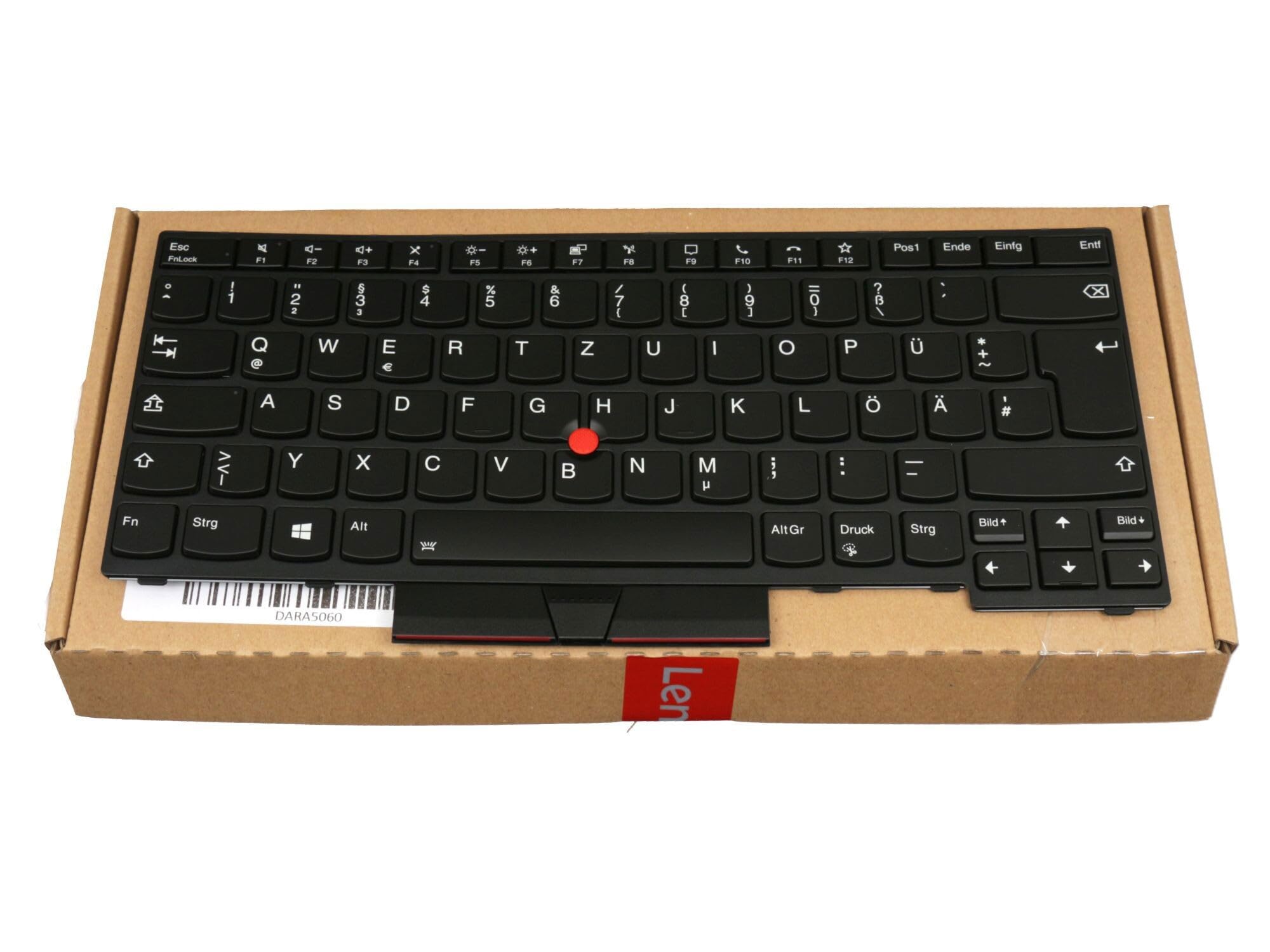 Lenovo 5N20V44059 - Tastiera originale DE (tedesco) nero/nero con retrolight e mouse stick per ThinkPad T14 (20S3/20S2), Gen 1 (20S0/20S1)