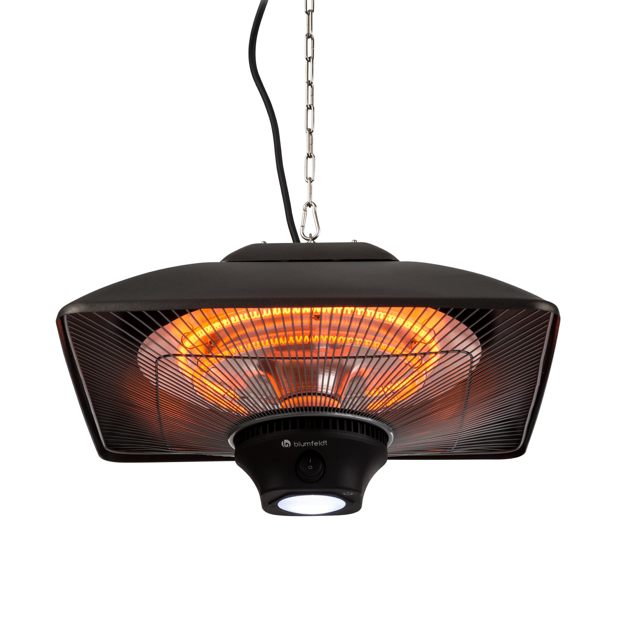 Blumfeldt Radiador Electrico Bajo Consumo de Infrarrojos, Estufa para Pared y Terraza de IP24 con 2 Temperaturas, Calefactor Bajo Consumo, Estufa Exterior Eléctrica Jardín, Calefaccion Carpas