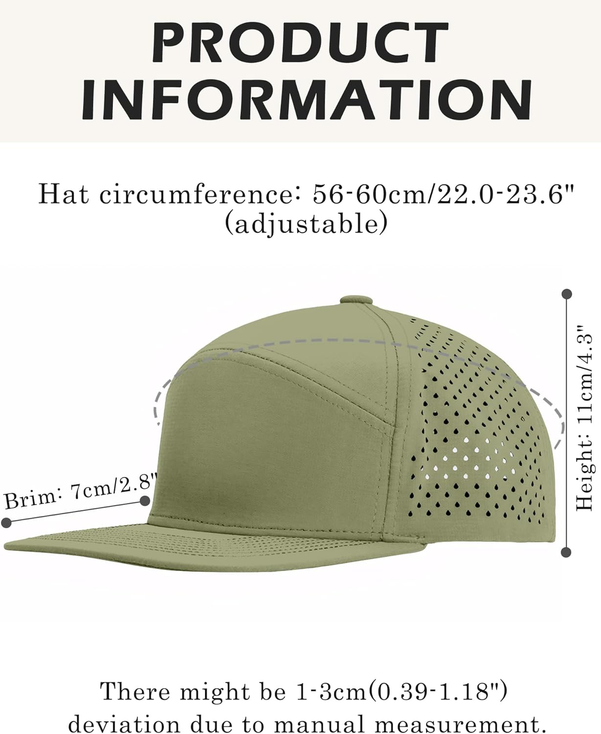 Men's Flat Bill Caps Running Cap Water Resistant Hip Hop Style Snapback Hat with Comfortable Breathable Soft Sweatband - Image 6