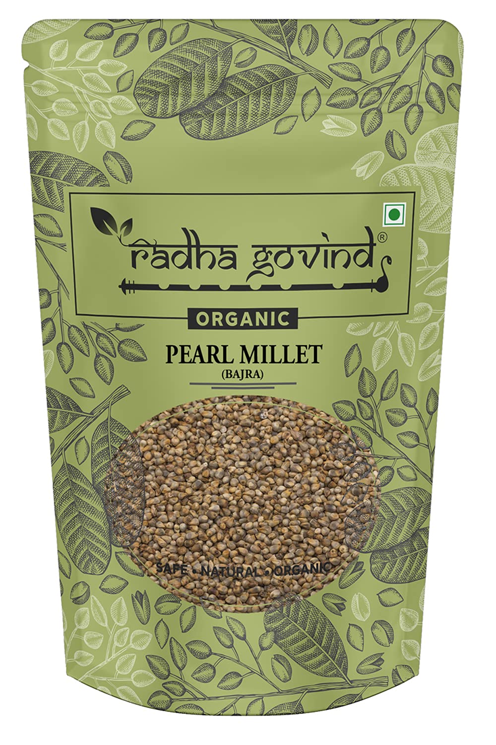 Radha Govind Organic Pearl Millet | Whole Bajra Grain 1000 Gram, Certified Organic