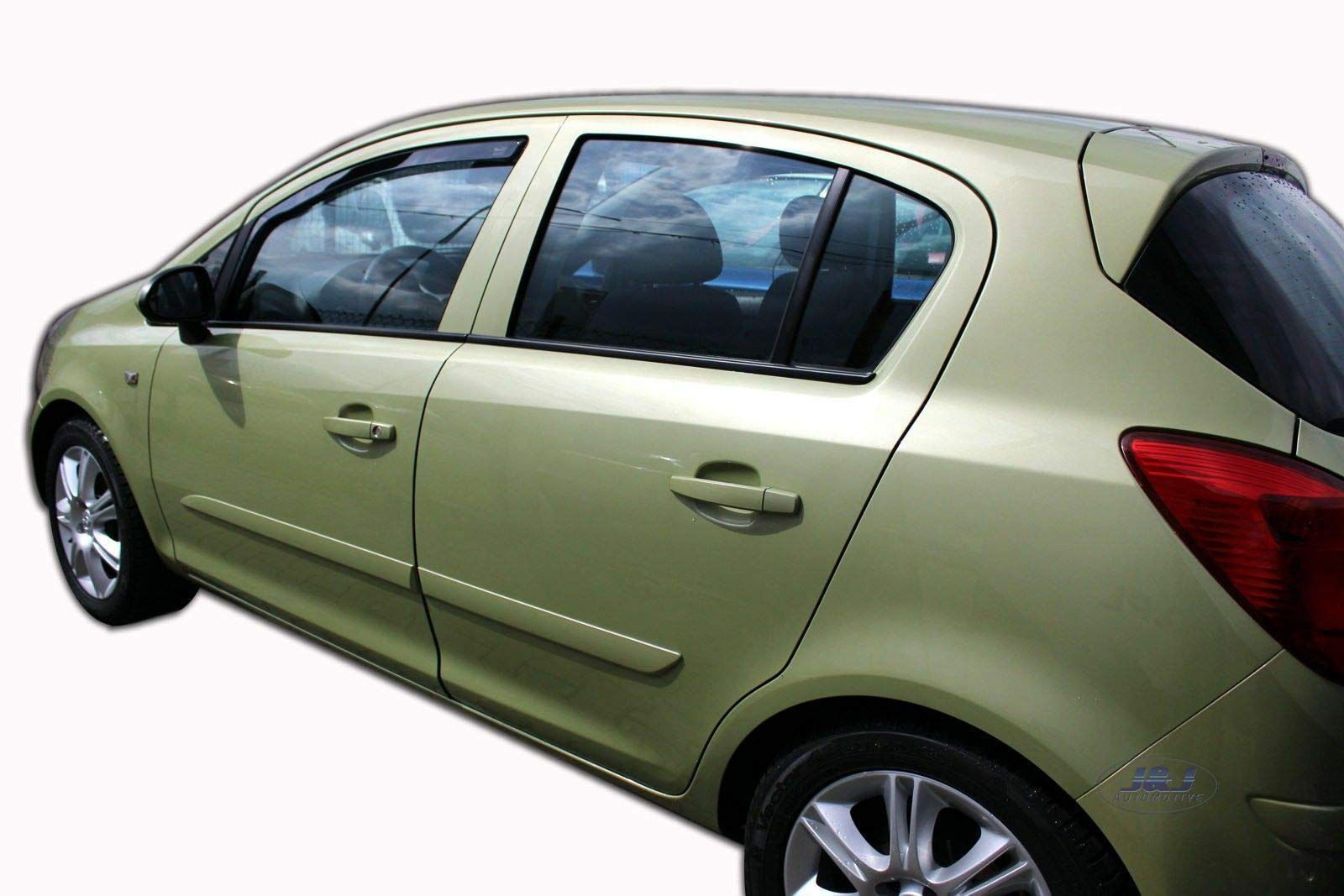 J&J AUTOMOTIVE Windabweiser passend für Opel Corsa D/E 5-Türer 2006-2019 2tlg, Heko Regenabweiser Vorne Getönt Dunkel Passform