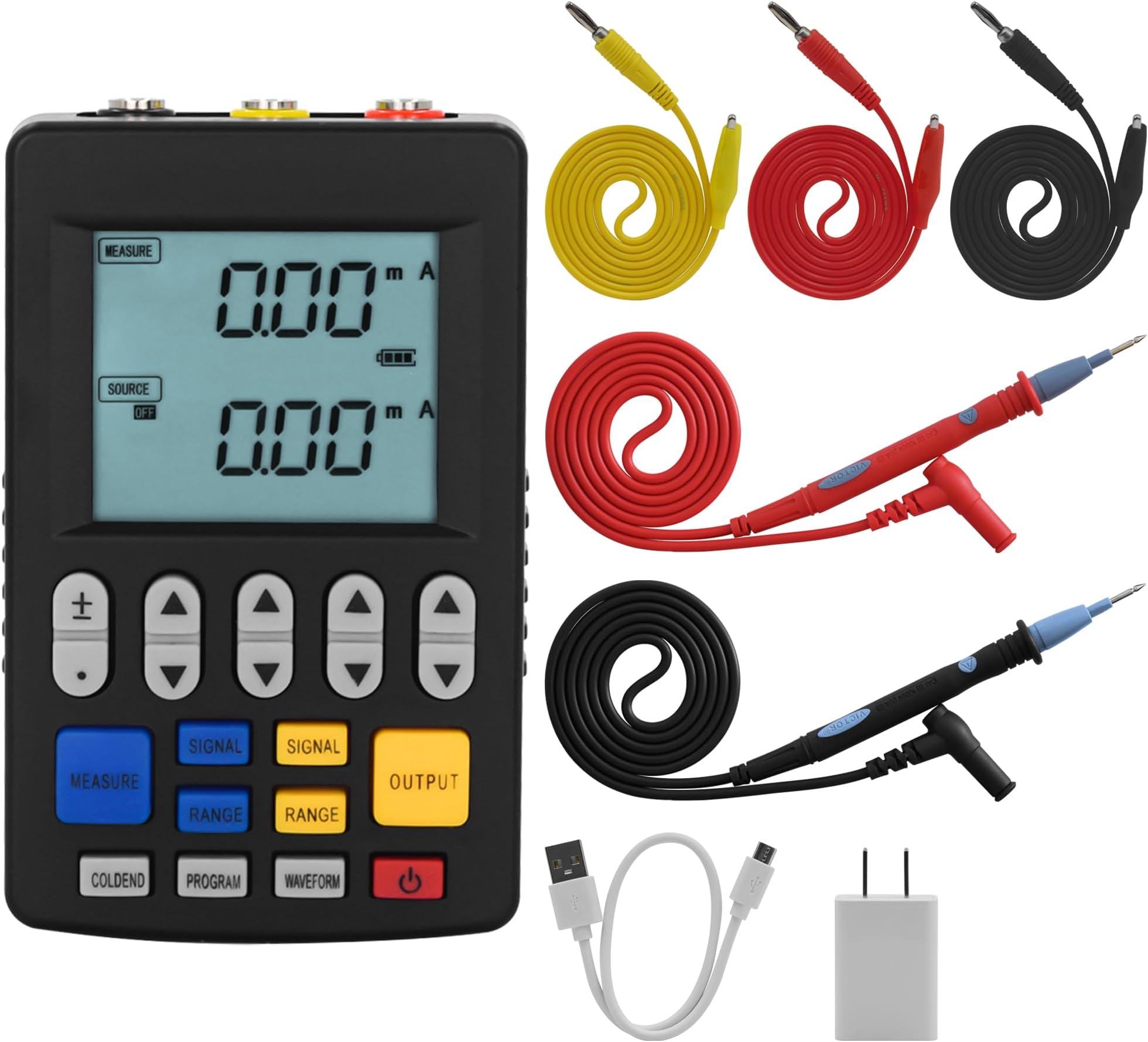 4-20mA 0-30V Current Signal Generator with Adjustable Current and Voltage Function Generator, 3000mAh USB Rechargeable Adjustable Controller