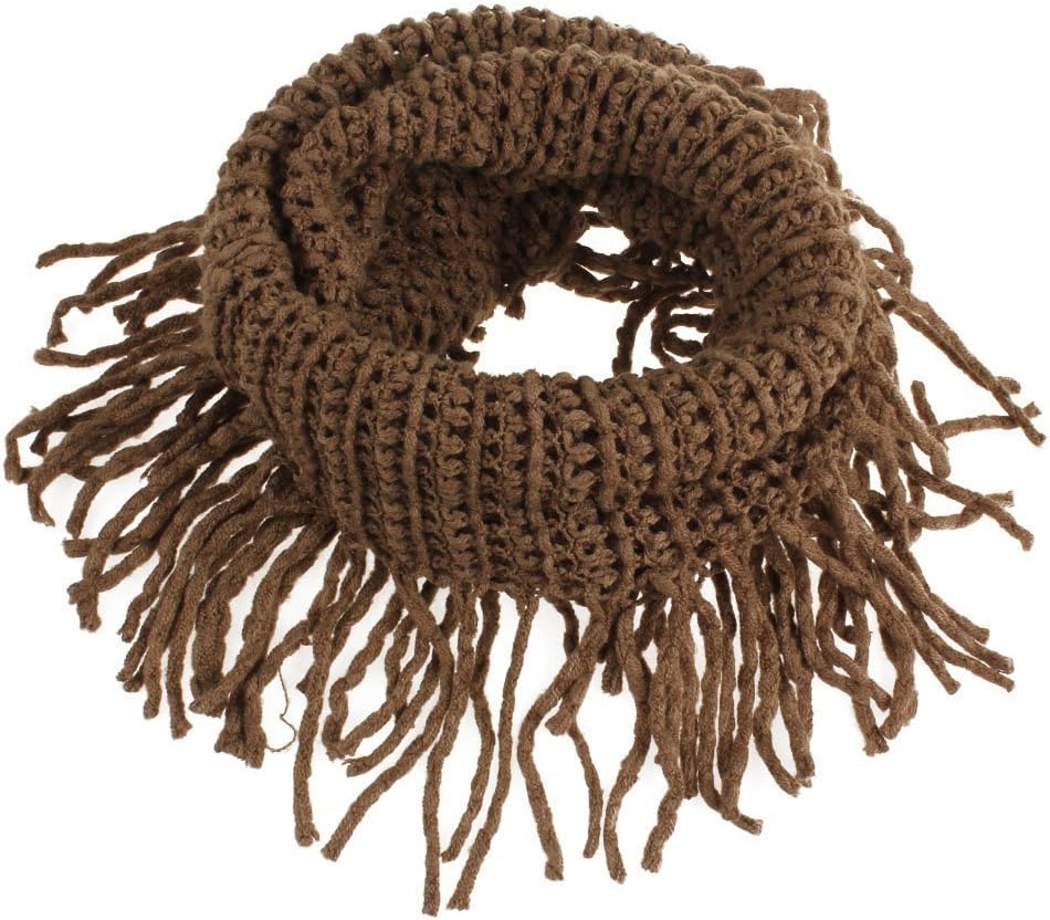EUBUY Fashionable Autumn Winter Kids Toddler Knit Warmer Tassels Neck Scarf Circle Loop Round Scarves Shawl(Khaki)
