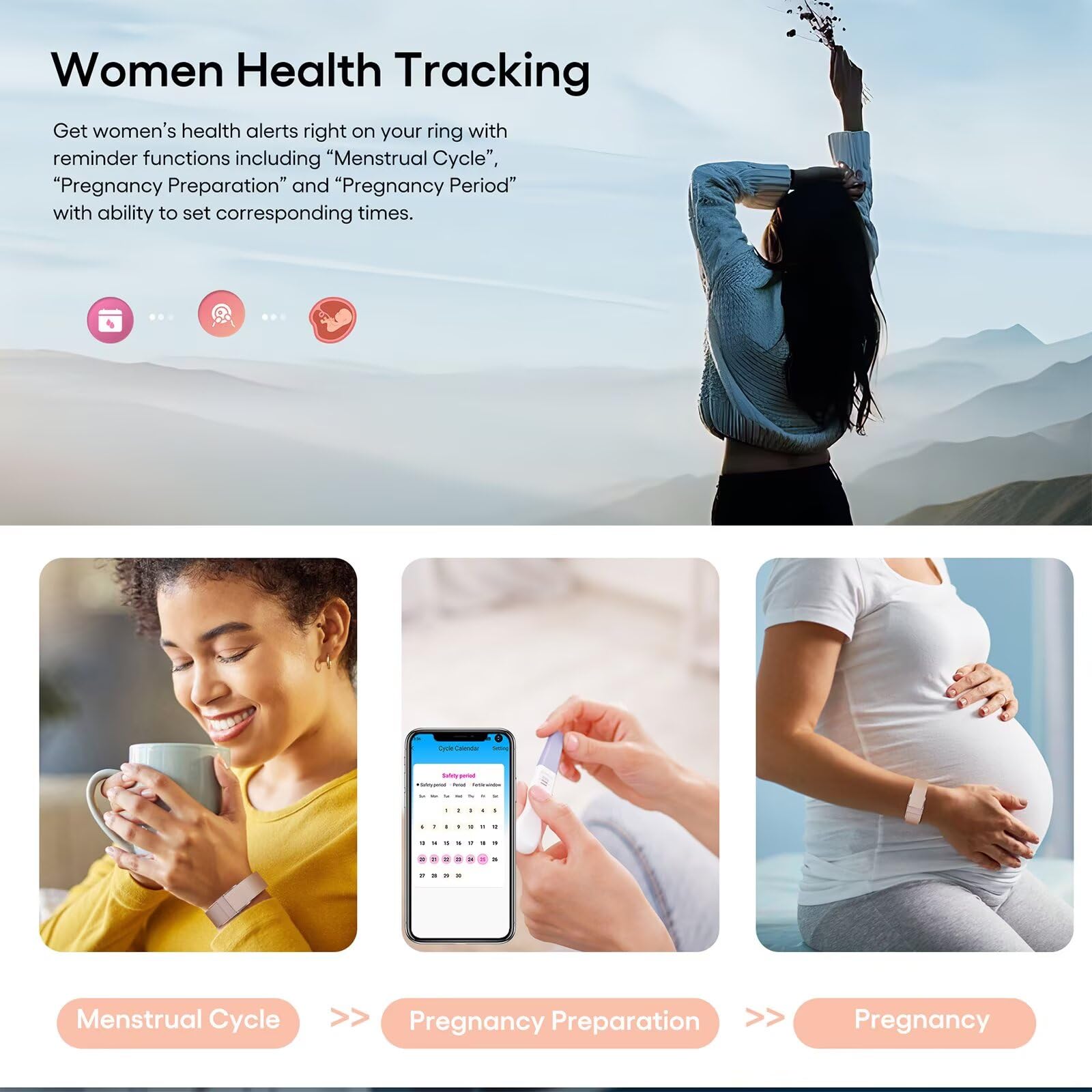Podómetro pulsera estrecha sin pantalla para mujer y hombre, pulsera inteligente sin aplicación ni teléfono móvil, monitor de sueño, frecuencia cardíaca, fitness, calorías, oro rosa, plata y negro