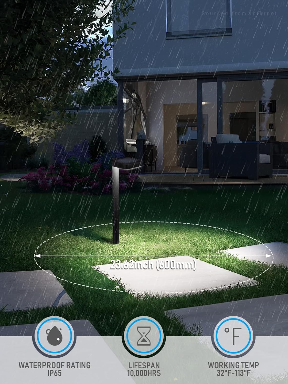 LEONLITE 2CCT Solar Landscape Pathway Lights Outdoor, 50/100% Dimmable, Auto Dusk to Dawn, Solar Powered Lights for Garden, Sidewalk, 2700K Soft White /4000K Cool White, IP65, 120lm, Black, Pack of 6