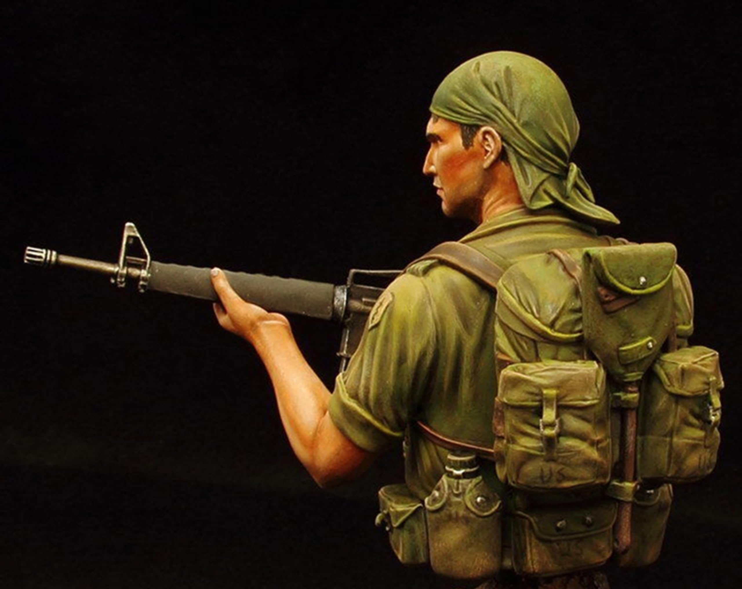 1/10 - Soldato americano della guerra del Vietnam Kit di modellini in resina non dipinti e non assemblati Parti del modello di busto in resina // UJ2a-4