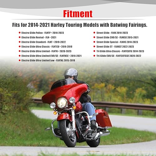 Miniatura 3 de Goldfire Soportes de caída para espejo de motocicleta, carenado ajustable, kit de reubicación de espejo de murciélago para Harley Touring Street