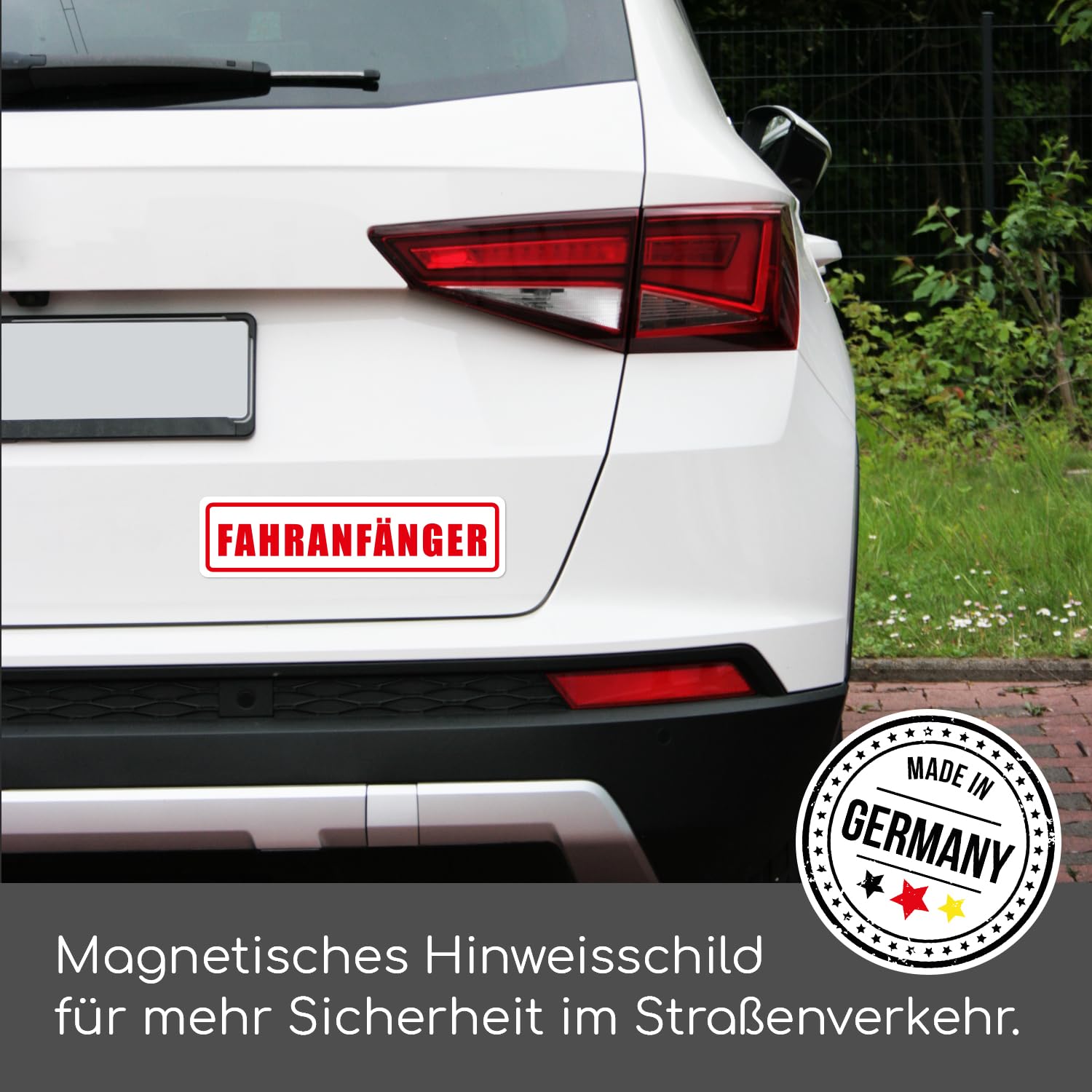 Kiwistar Magnetschild 'Fahranfänger' – Rot, 30x8 Cm, Magnetisch, Wiederverwendbar Für Auto & Metall