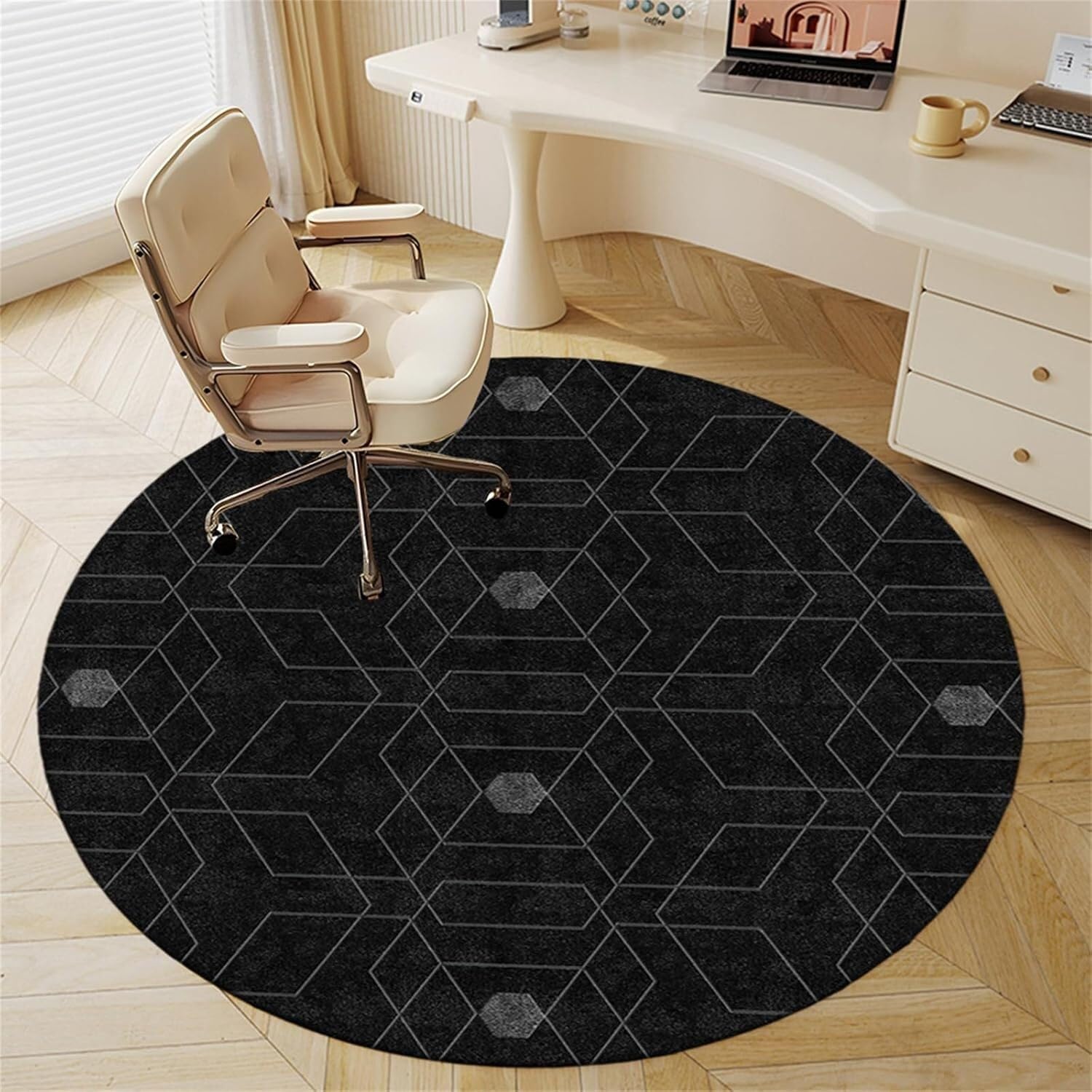 SSDDLZEQ Premium durable range Multifunctional Protective Mat For Round Computer Chairs, Suitable For Wooden Floors(B,120cm)
