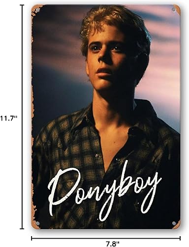 Miniatura 2 de Cartel de metal  Ponyboy Curtis The Outsiders 80S película estaño póster 12 x 8 pulgadas