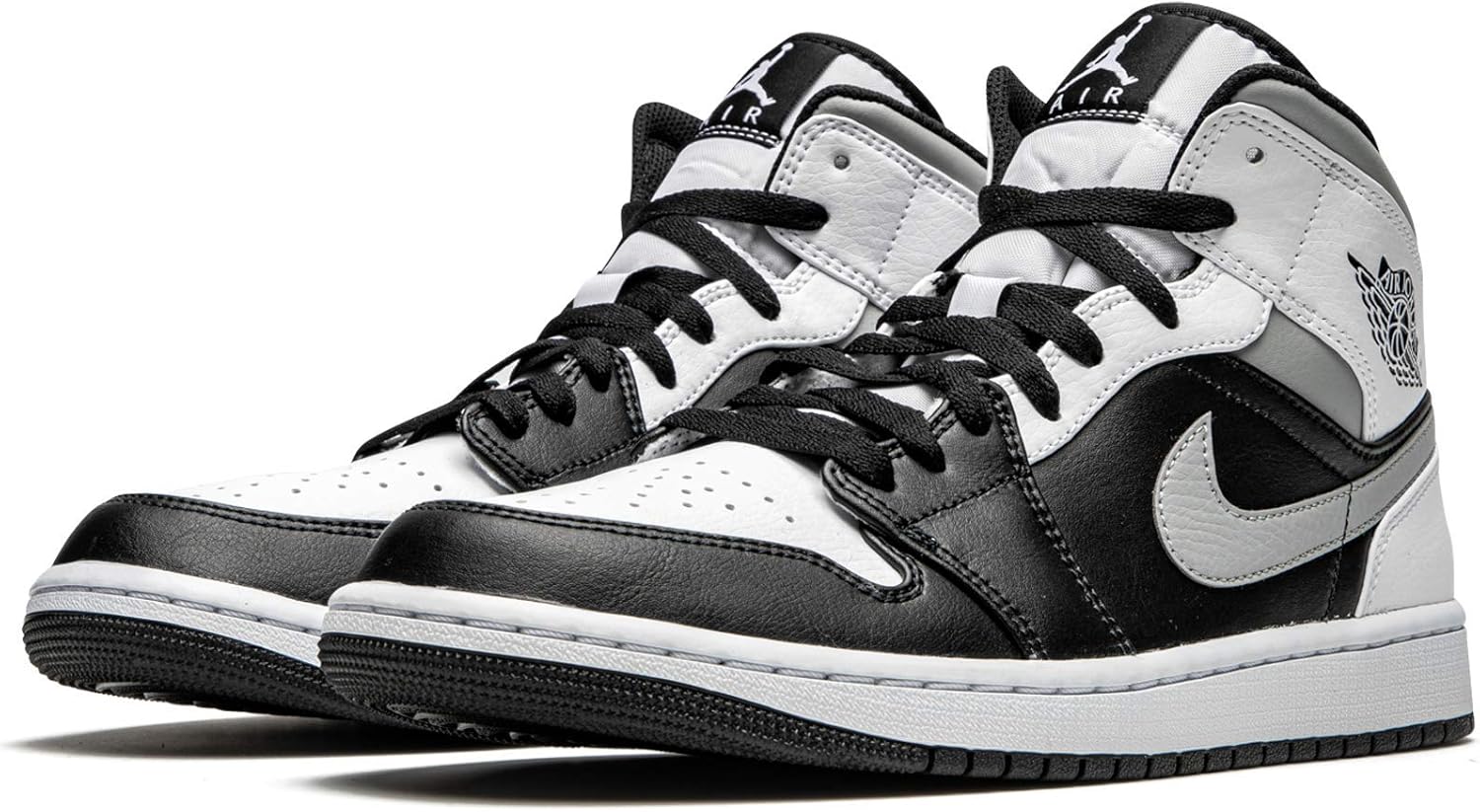 NIKE Air Jordan 1 Mid (GS), Basketball Shoes Children, White Black, 7.5 UK 3